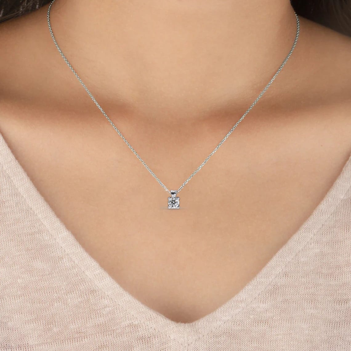 Moissanite Pendant Necklace For Women