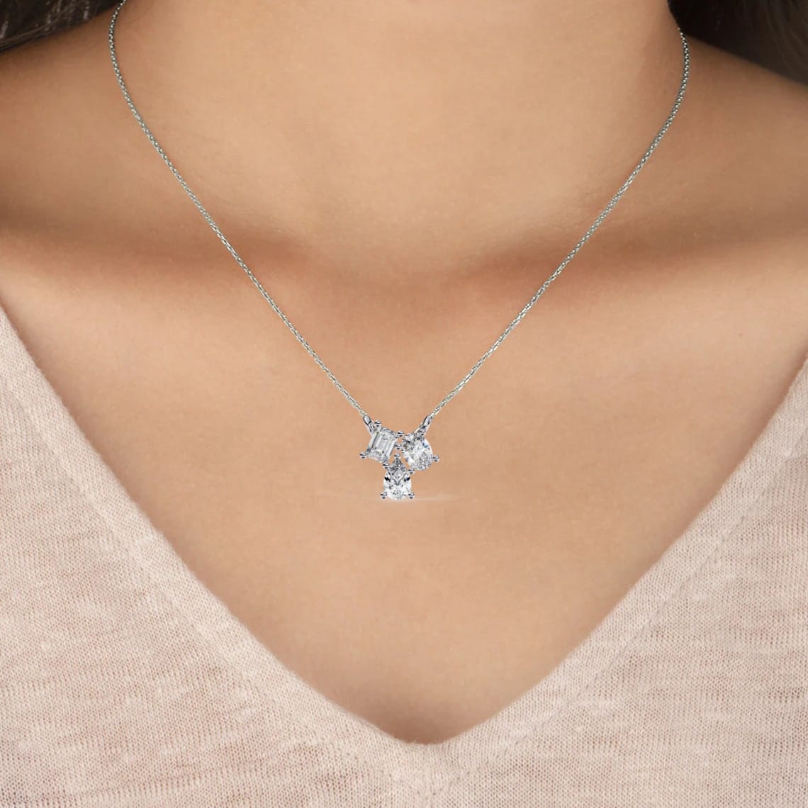 Moissanite Pendant Necklace For Women