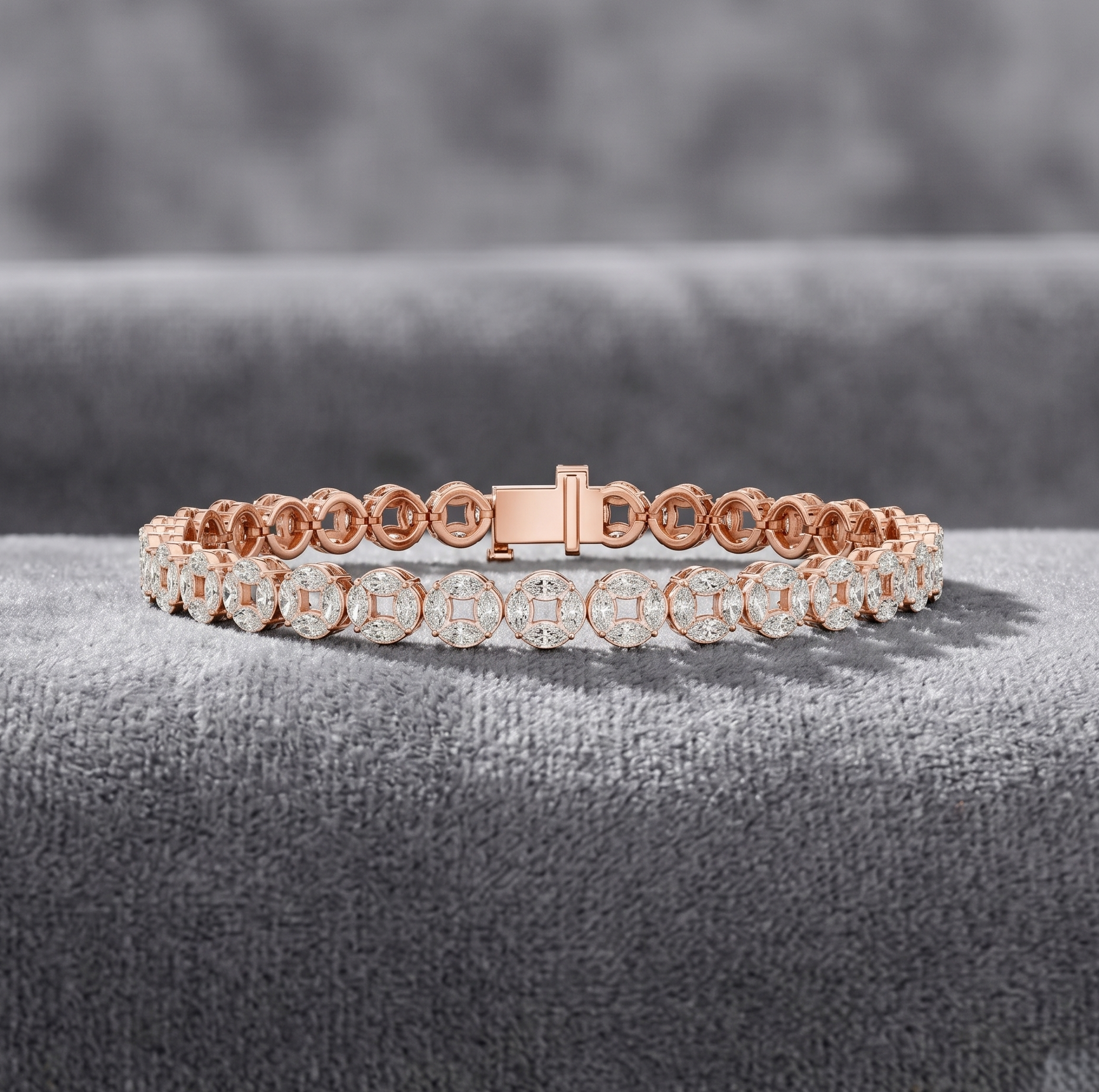 Handmade Moissanite Bracelet for men, 925 Sterling Silver Tennis Marquise Cut Bracelet