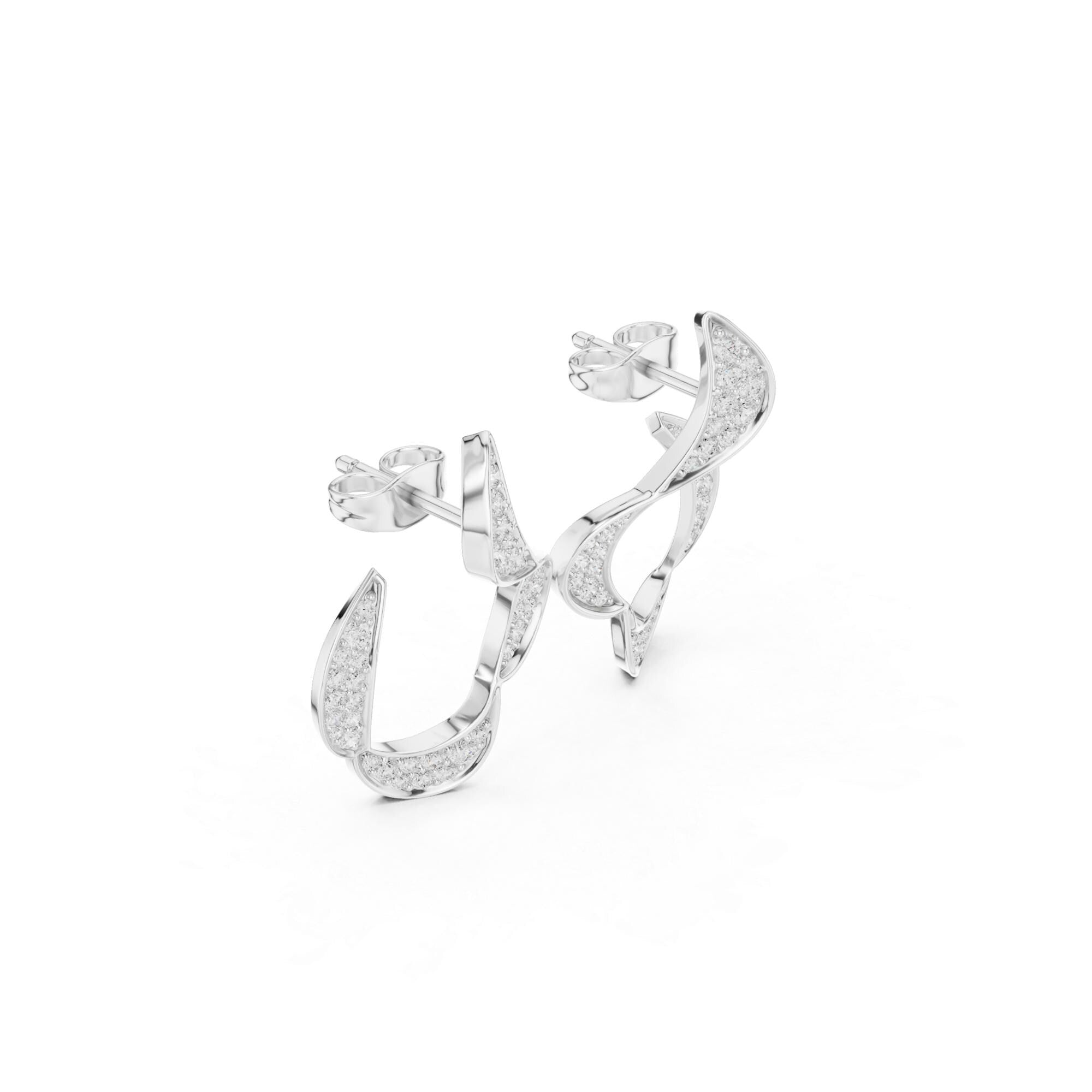 Silver Statement Earrings For Women 925 Sterling Silver Pushback Minimalist Dainty Cluster Pave Set Long Bridal Anniversary Gift For Her