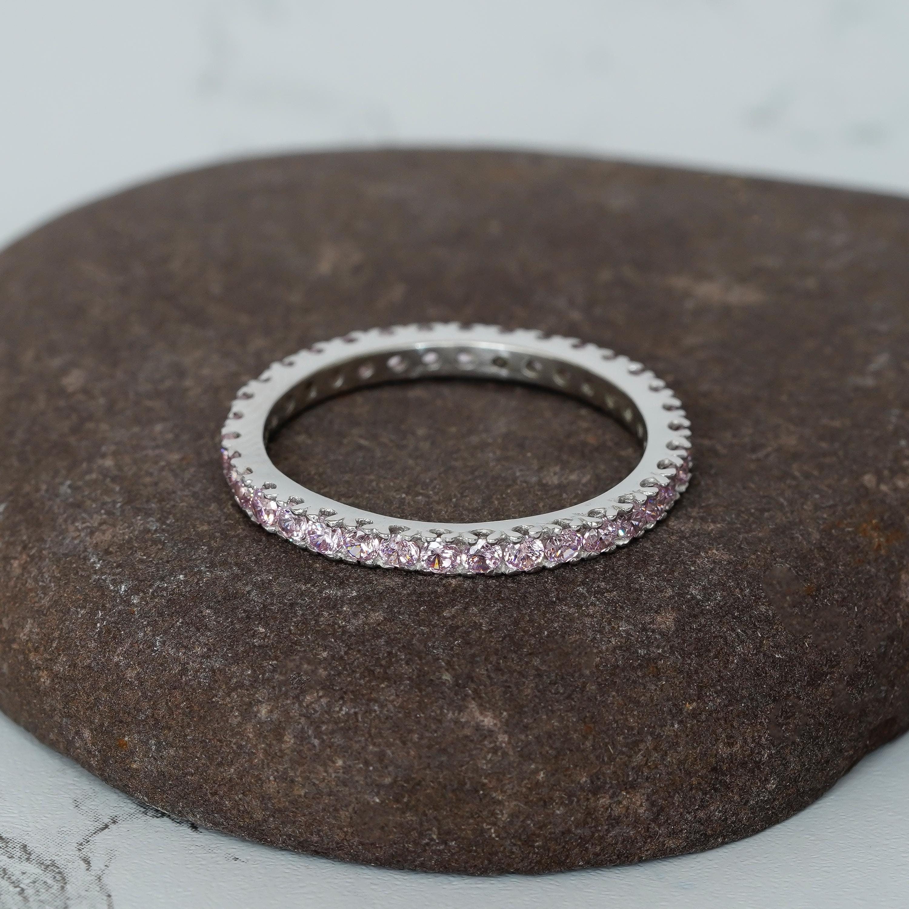 Morganite Eternity Band – Stackable Ring for Women