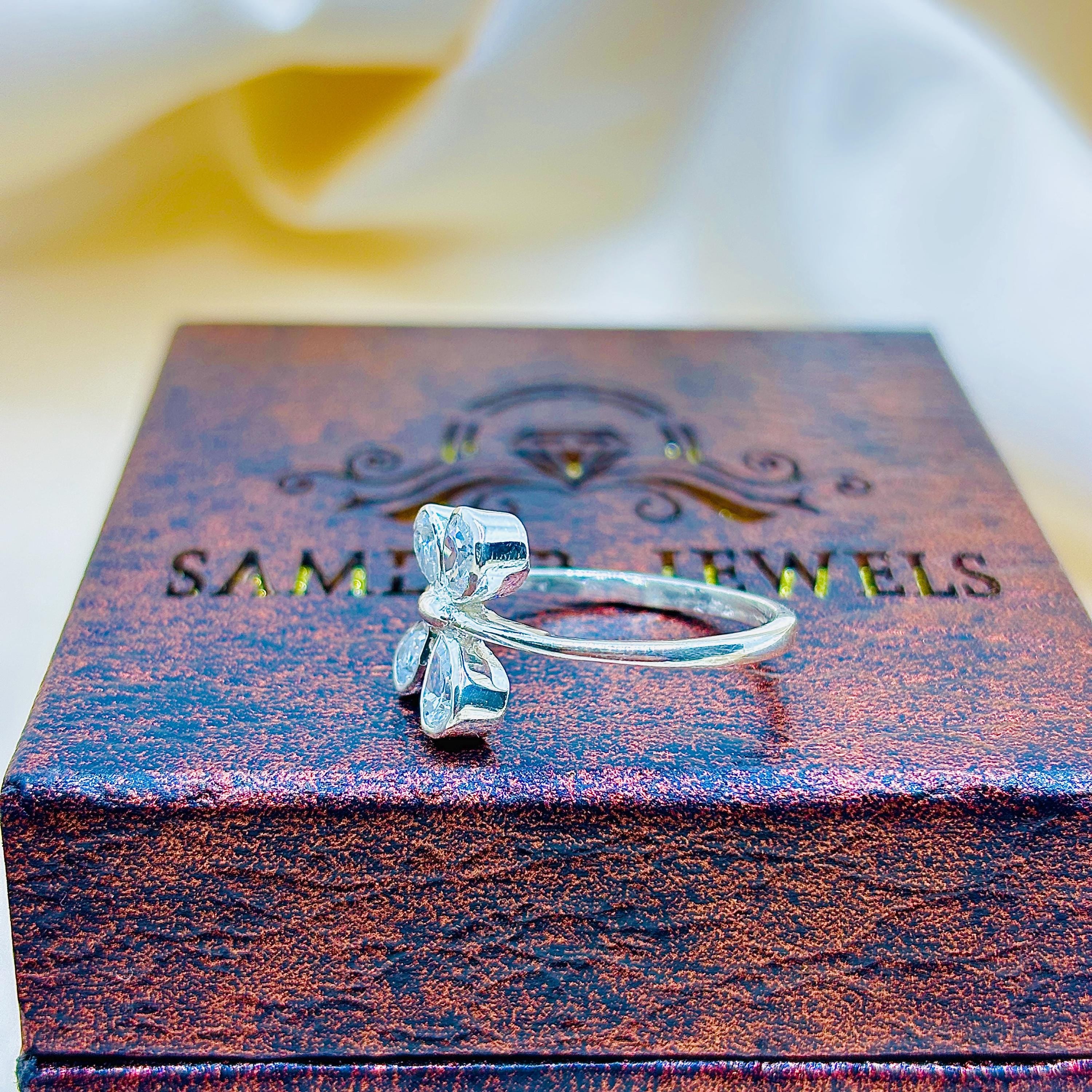 Butterfly Ring For Women 925 Sterling Silver Pear Cut Moissanites Bezel Set Proposal Minimalist Bridal Engagement Wedding Unique Anniversary