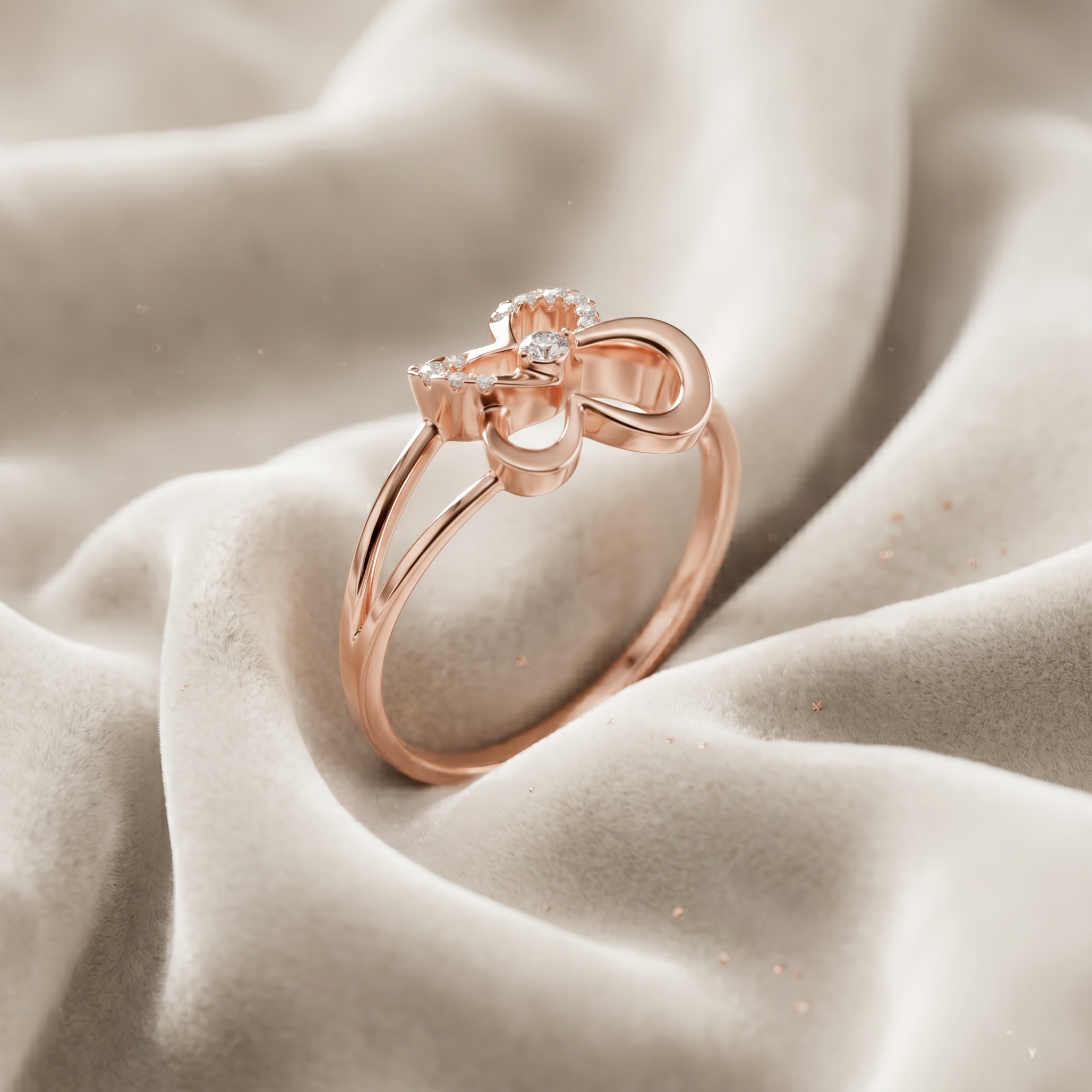 14k Solid Gold Butterfly Ring, Moissanite Nature Inspired Jewelry, Delicate Elegant Promise Minimalist Gift For Her Statement Dainty Ring