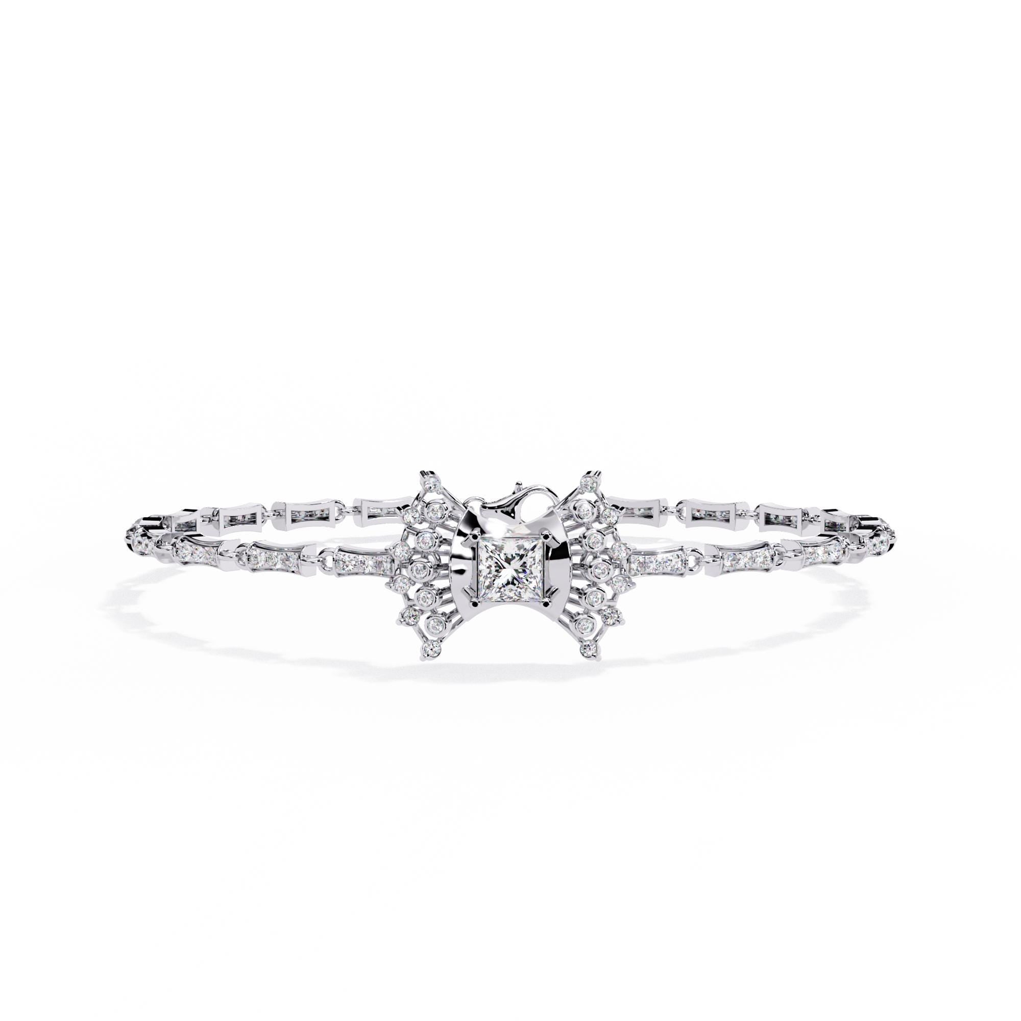 Bangle Bracelet For Women Handmade Minimalist Moissanite Bridal 925 Sterling Silver Anniversary Gift Luxury Jewelry Classic Cuff Bracelet