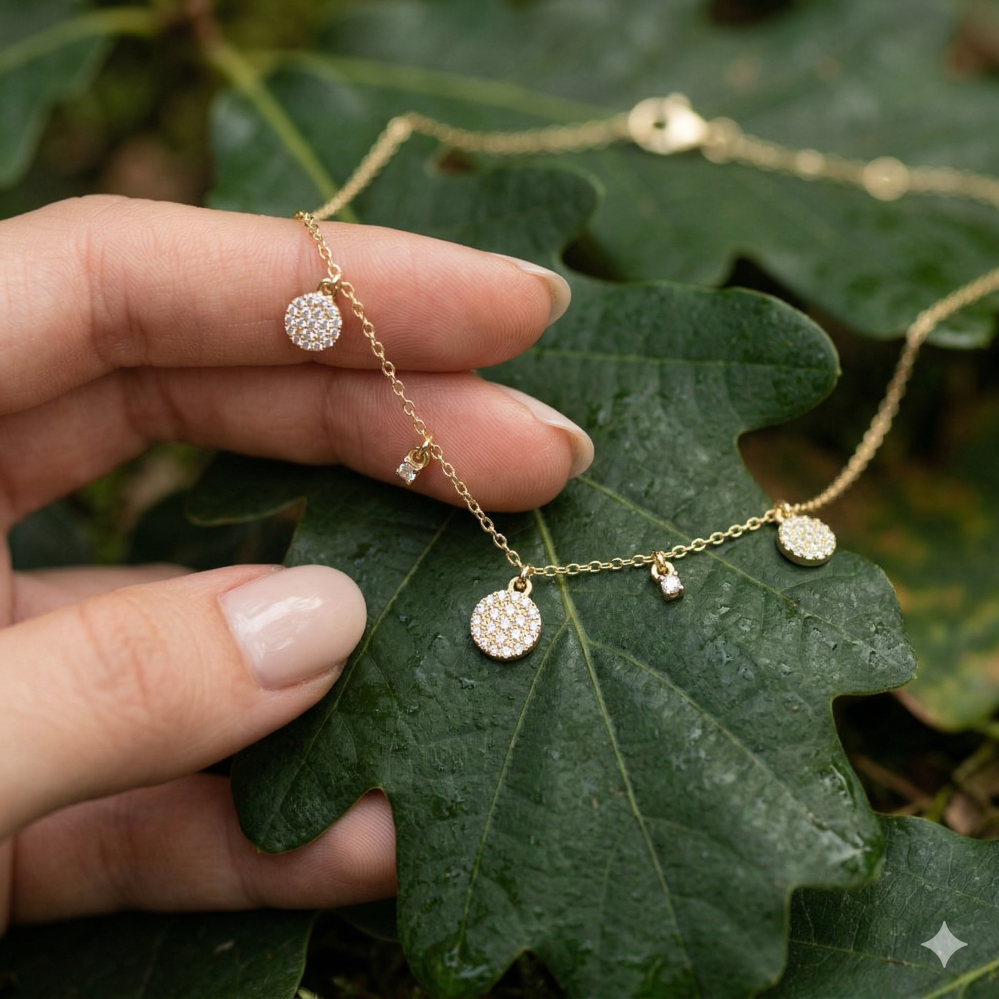 Sterling Silver Moissanite Disc Necklace | Minimalist Layering Jewelry