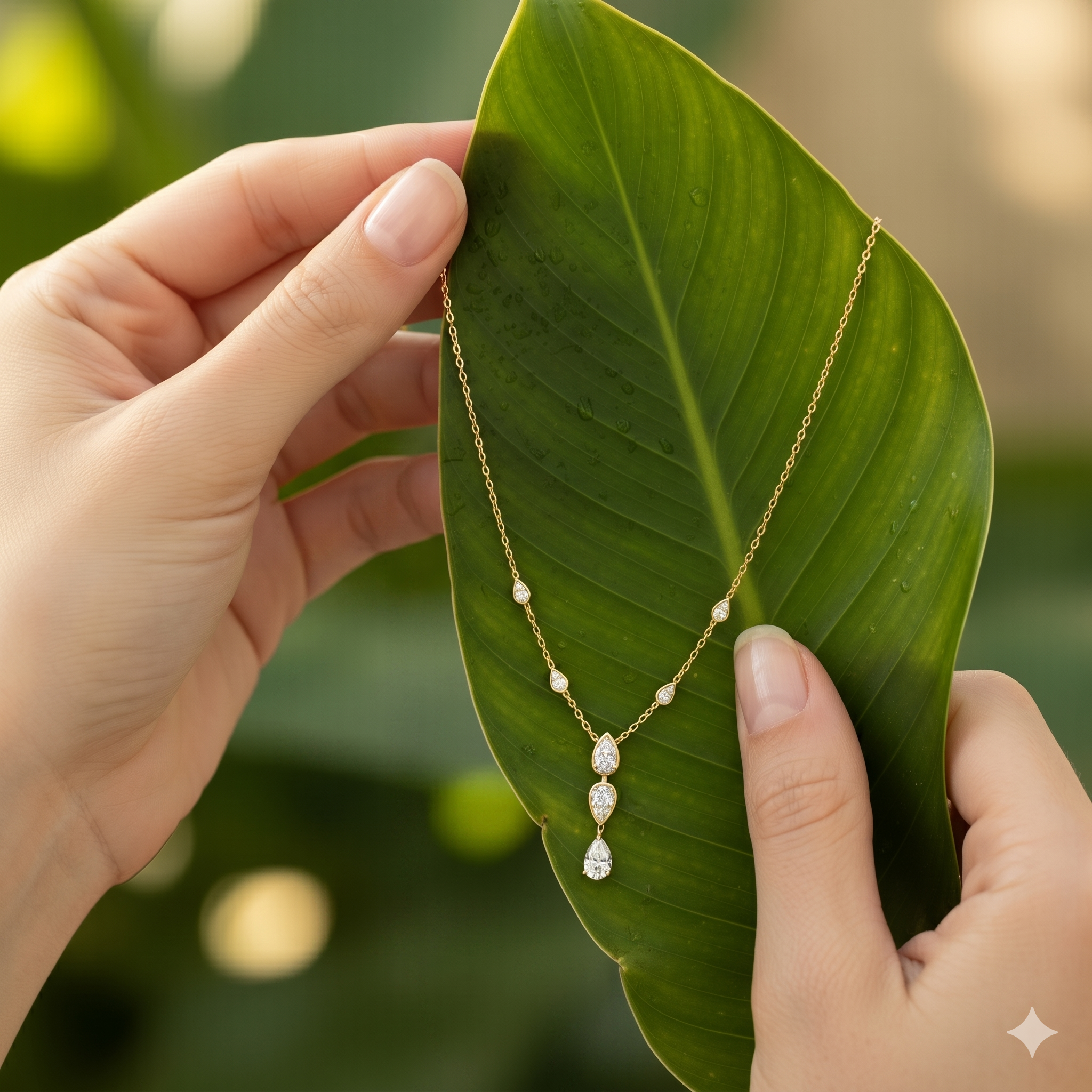 Pear Cut Moissanite Necklace, 925 Sterling Silver, Dainty Bridal Pendant