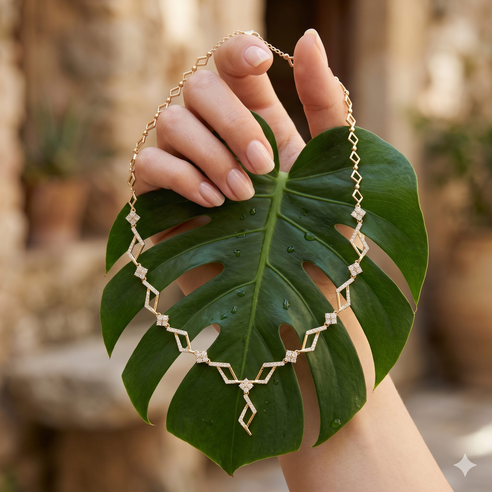 Geometric Moissanite Necklace, Art Deco Sterling Silver V Choker, Modern Bridal Jewelry