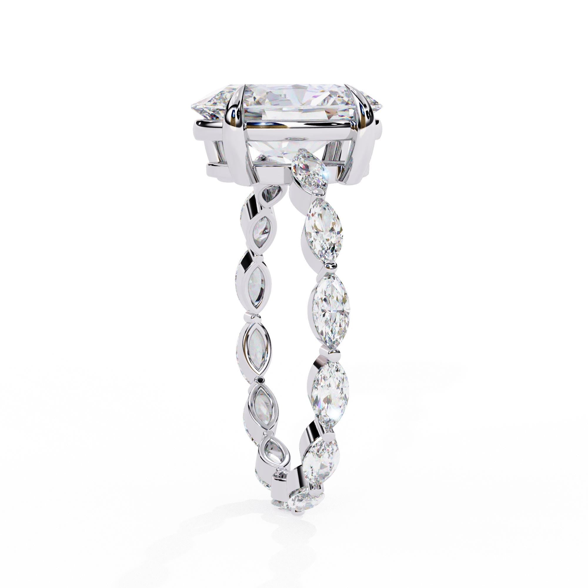 Oval Cut Moissanite Ring Unique Trendy Eternity Marquise 3ct Square Shape Moissanite Multi Shape Prong Set Engagement Ring For Women