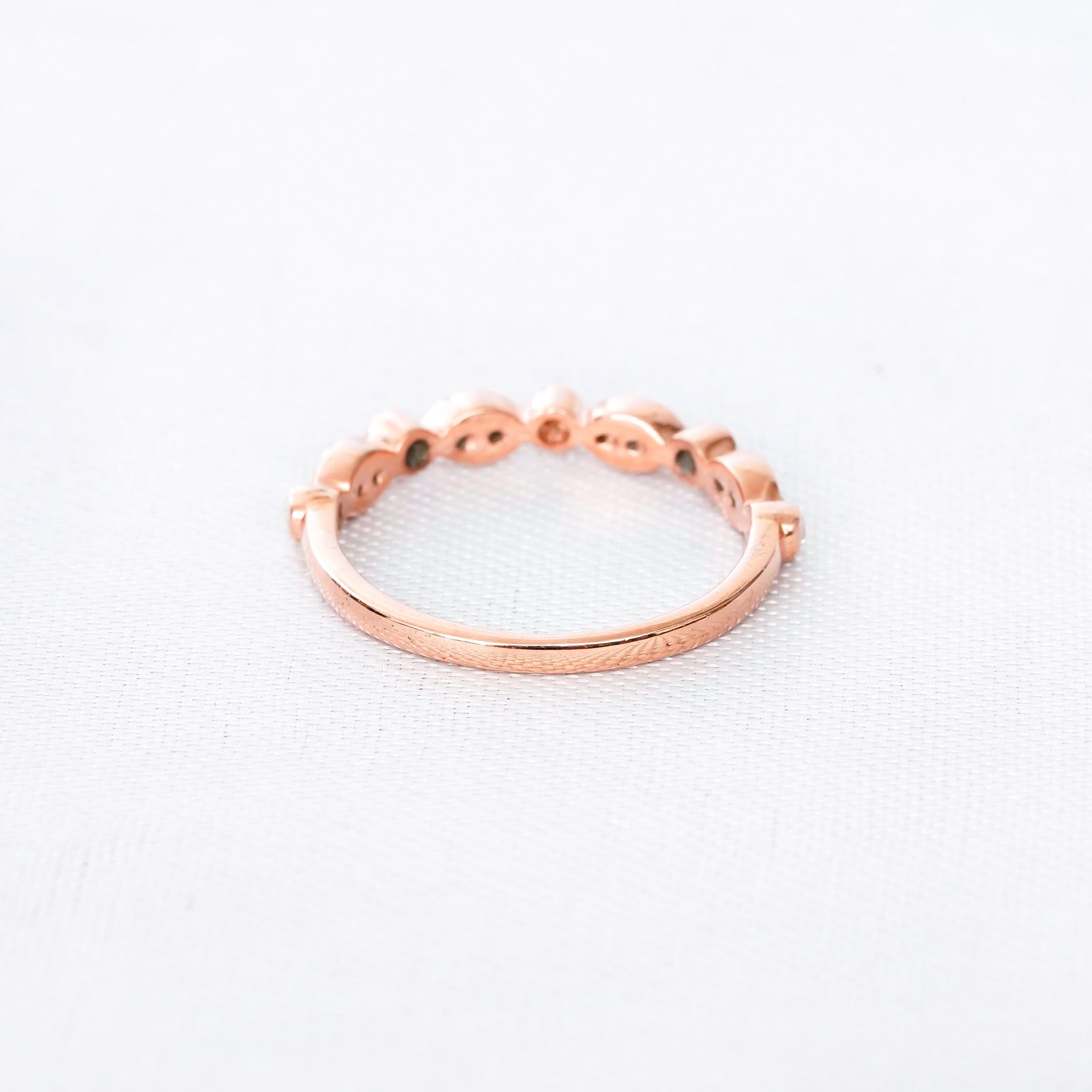 Art Deco Moissanite Wedding Band Stackable For Women 925 Sterling Silver Bridal Anniversary Gift Delicate Minimalist Milgrain Dainty Band