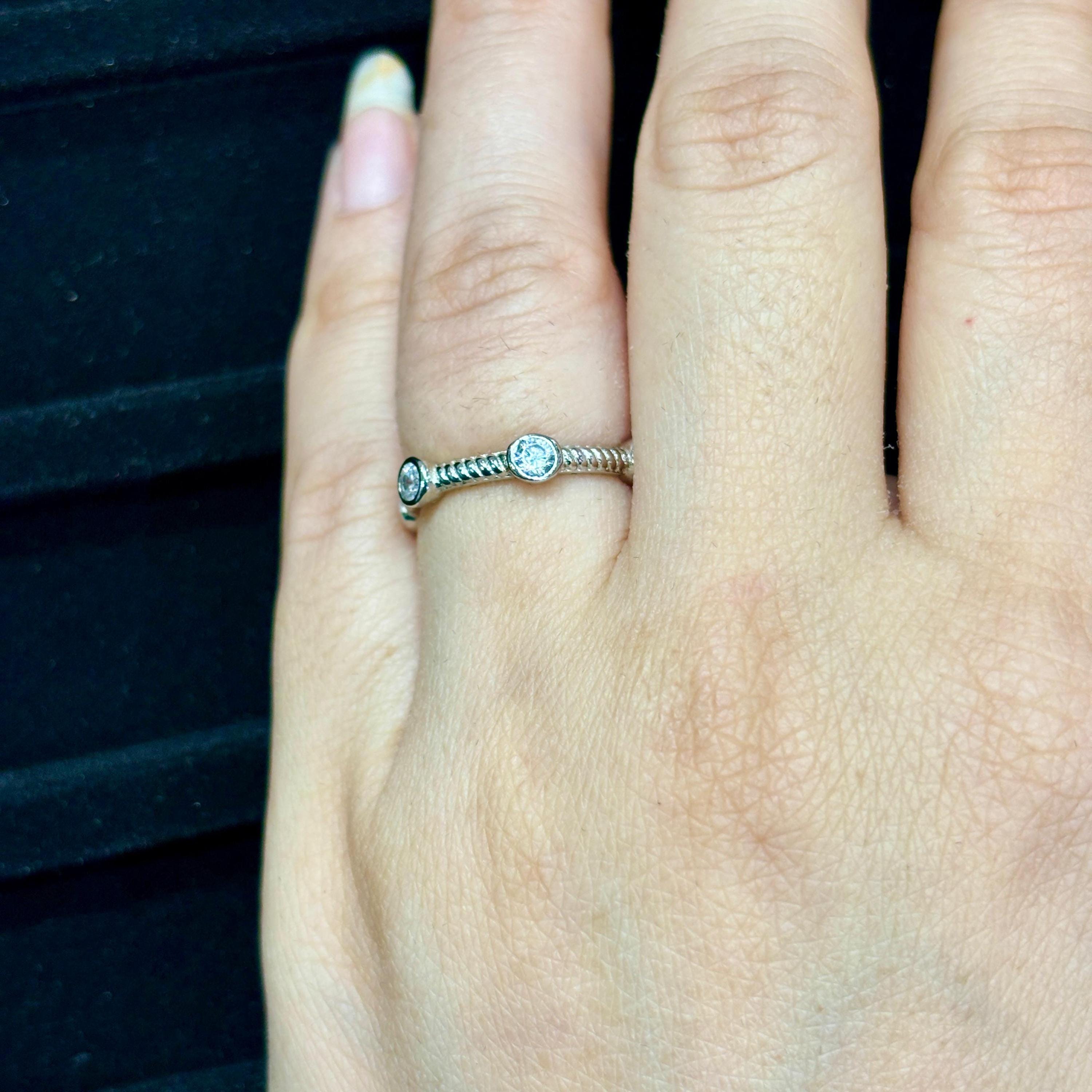 Moissanite Wedding Band Bezel Set Art Deco Eternity Band Bubble Stacking Dainty Silver Proposal Ring Anniversary Gift Promise Ring For Her