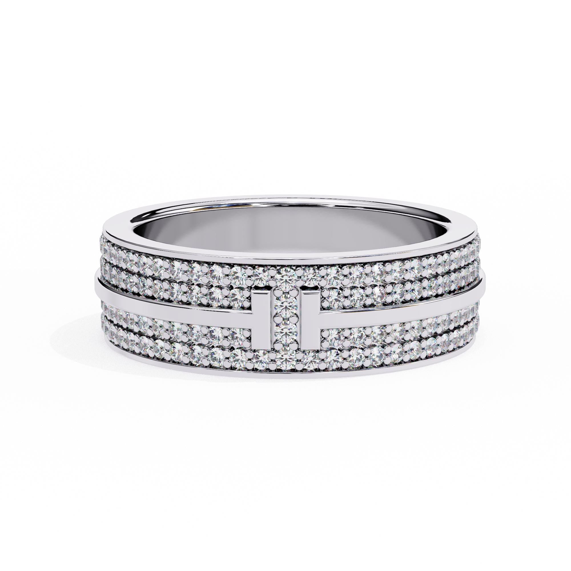Moissanite Full Eternity Band Micro Pave Set 925 Silver Stacking Multi Row Proposal Anniversary Gift Bridal Matching Wedding Band For Women