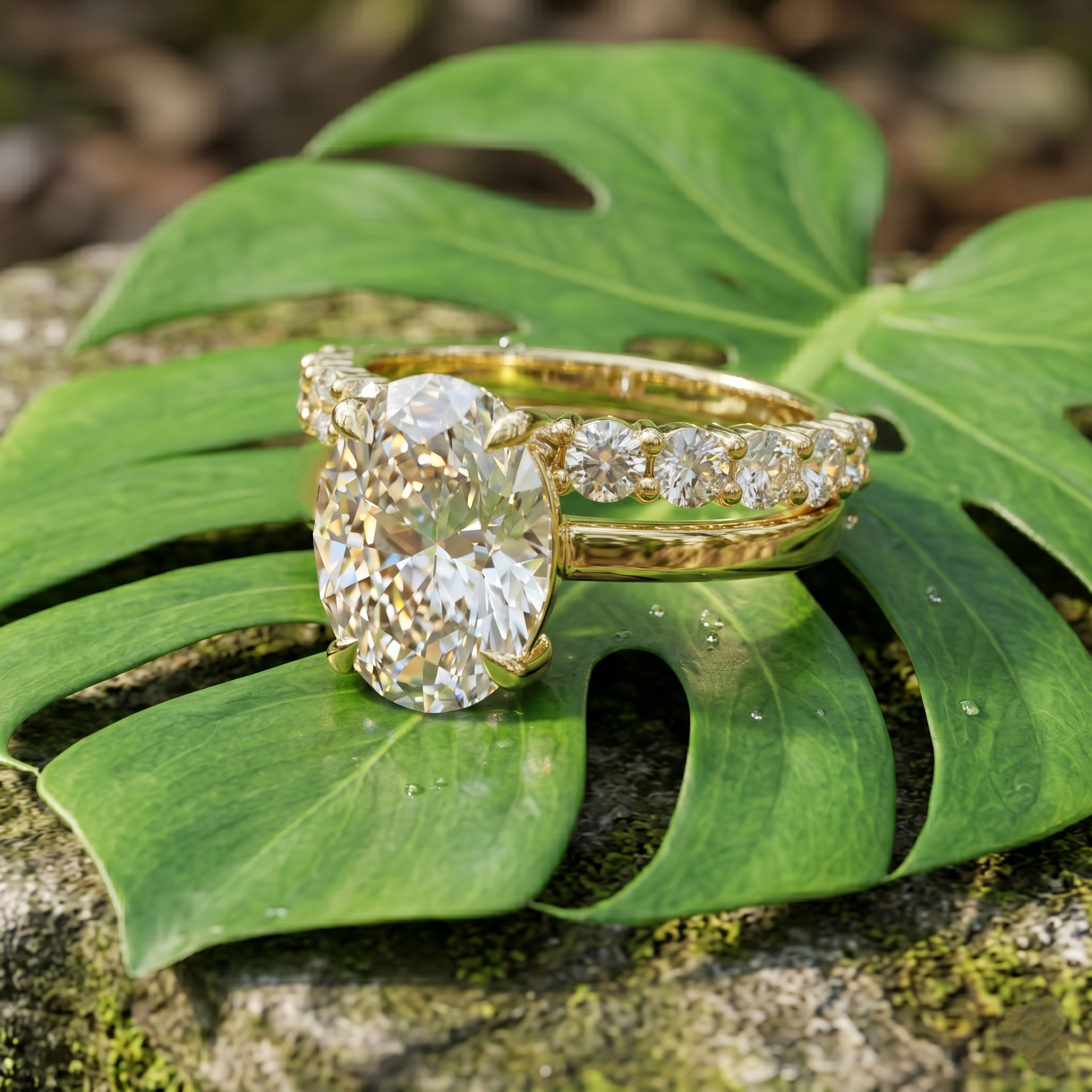 Eternity Moissanite Ring, Oval Cut Sterling Silver Band, Anniversary Promise Ring