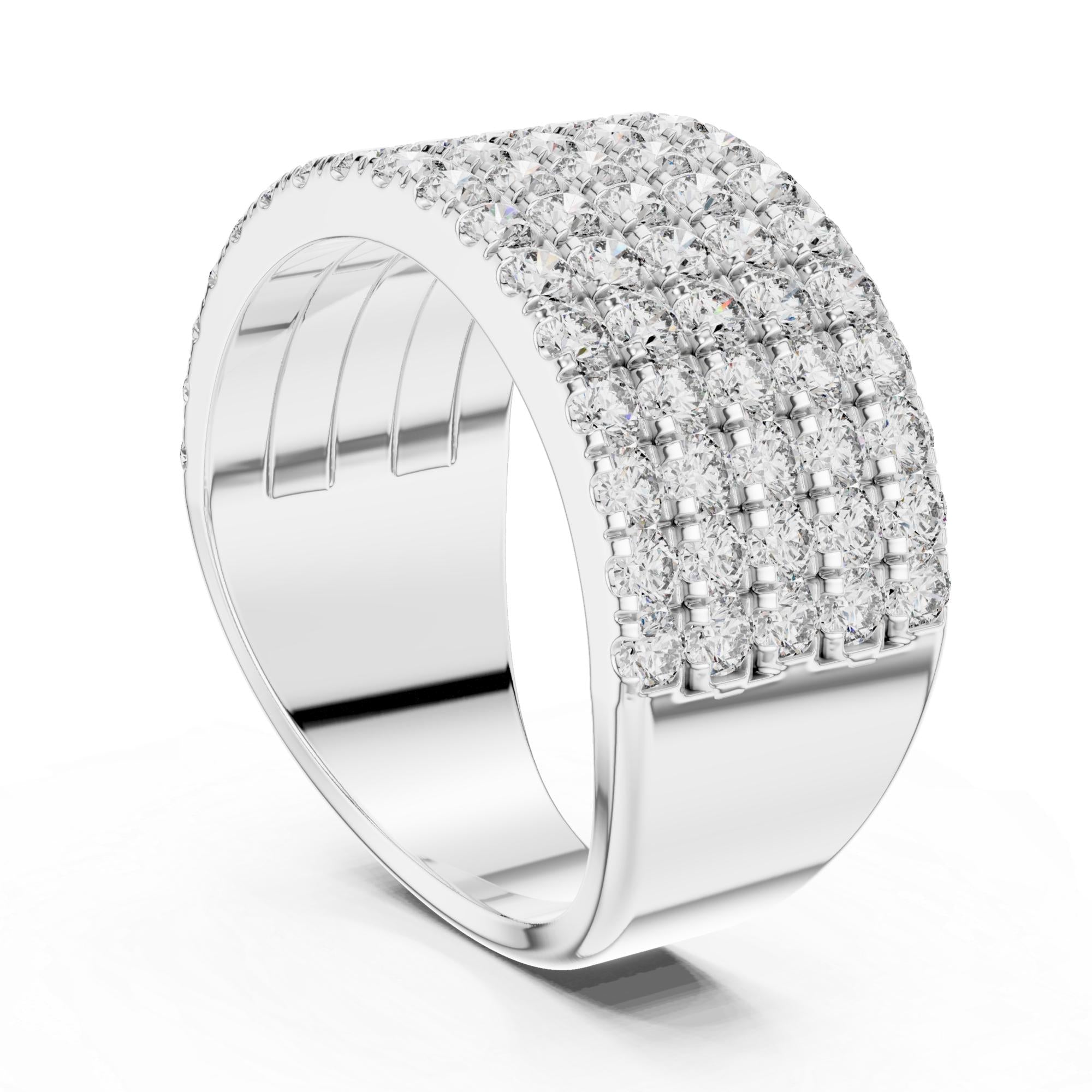 5 Row Moissanite Half Eternity Band Micro Pave Set 925 Silver Stacking Multi Row Proposal Anniversary Gift Bridal Wedding Band For Women