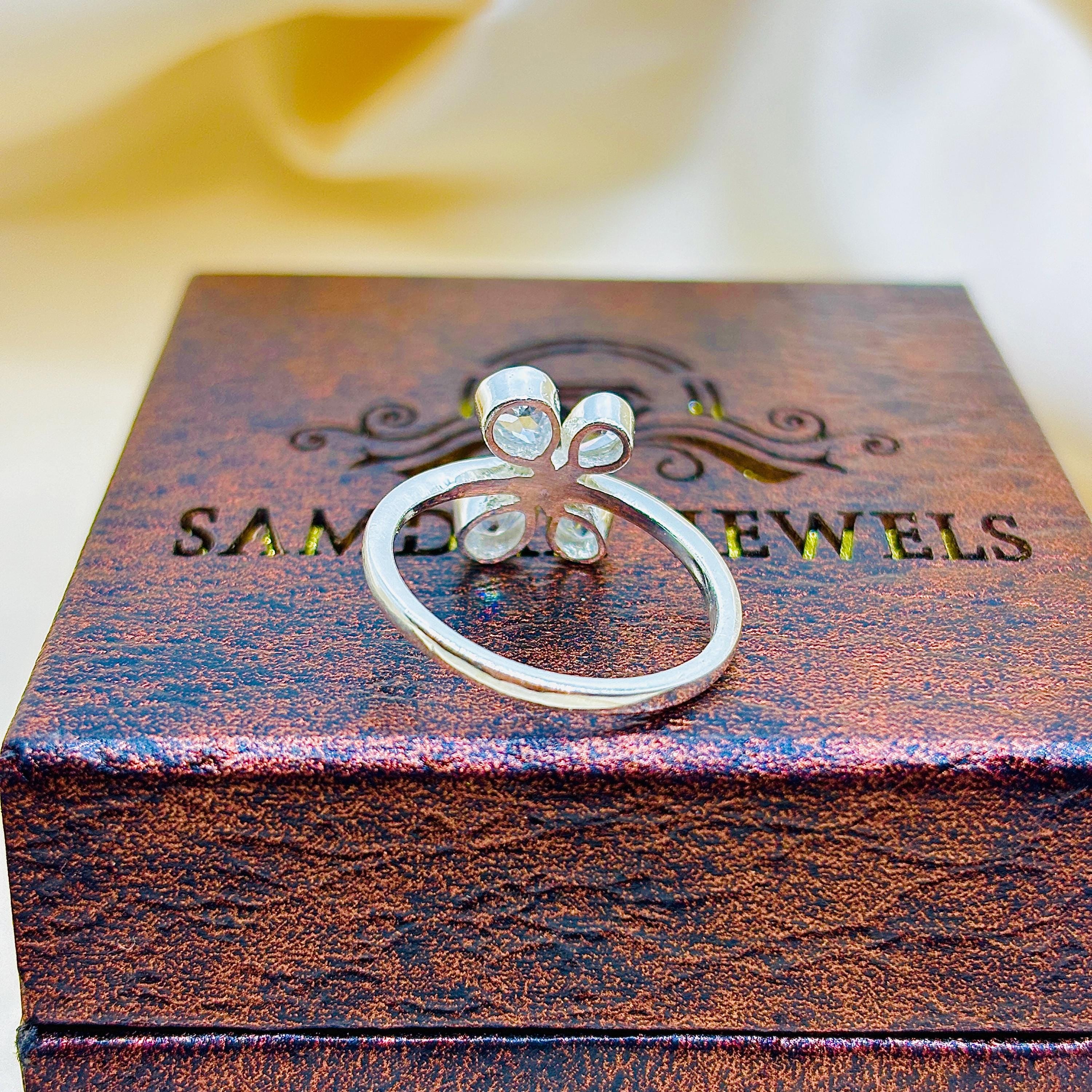 Butterfly Ring For Women 925 Sterling Silver Pear Cut Moissanites Bezel Set Proposal Minimalist Bridal Engagement Wedding Unique Anniversary