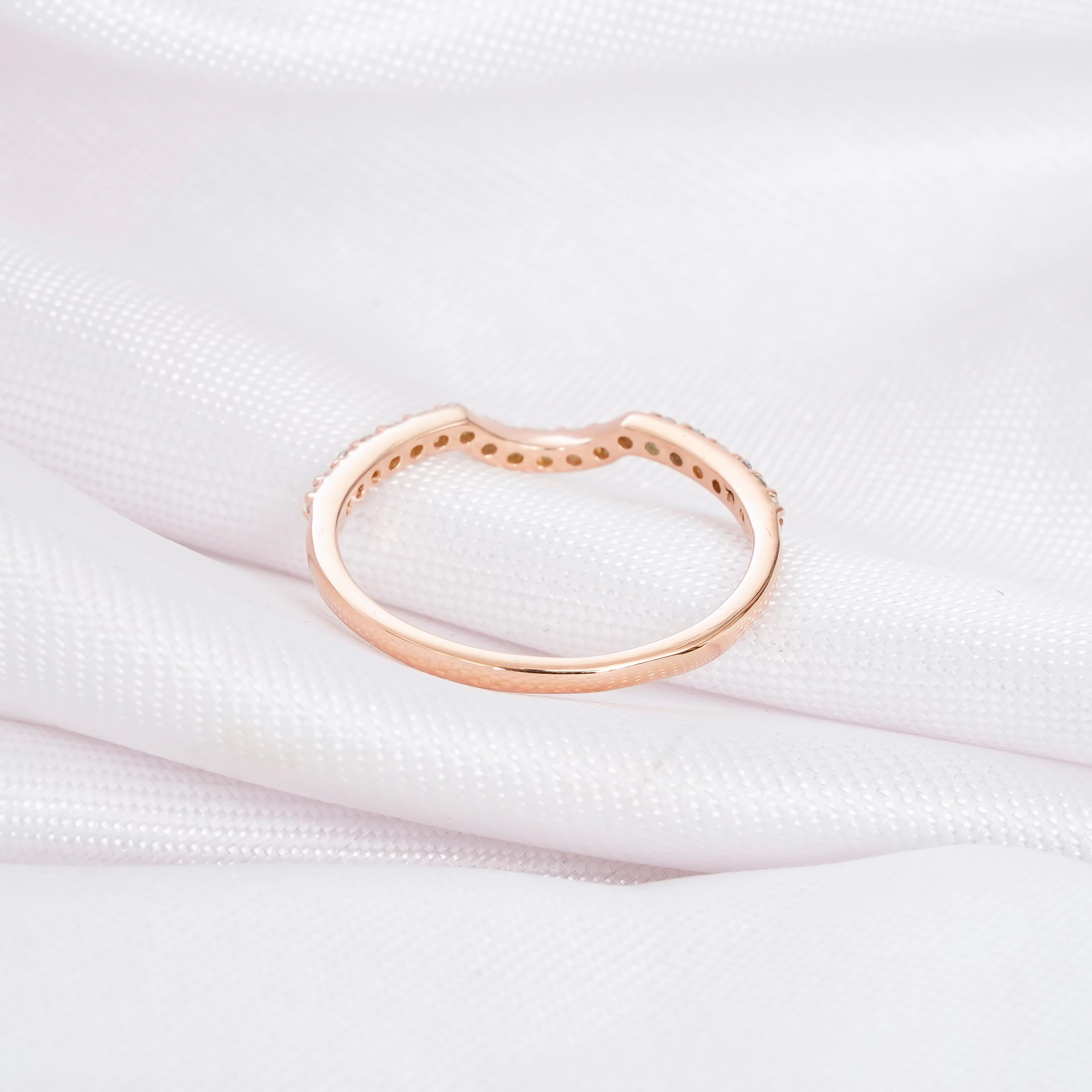 Moissanite Curved Wedding Band Stacking Band For Women 925 Sterling Silver Bridal Anniversary Gift Delicate Minimalist U Crown Dainty Band