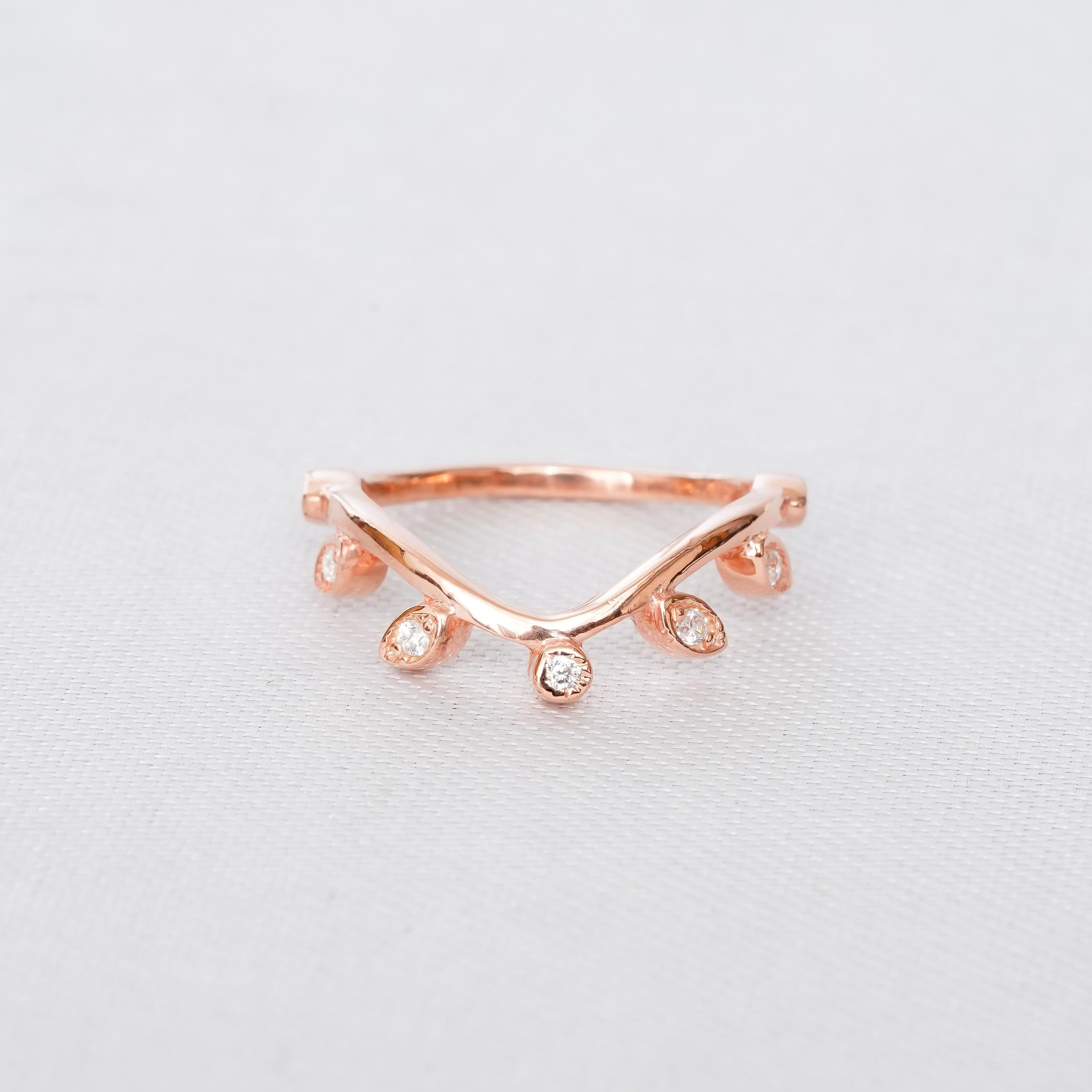 Leaf Wedding Band For Women 925 Sterling Silver Stackable Moissanite Bridal Anniversary Gift Delicate Minimalist Pave Eternity Dainty Band