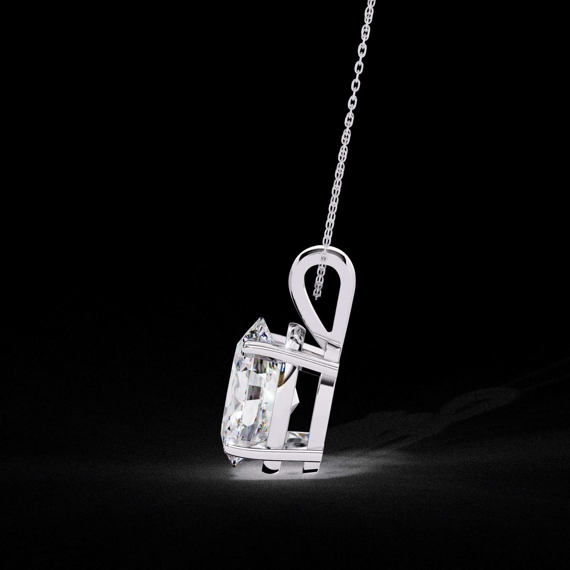 Solitaire Moissanite Pendant Necklace For Women 925 Sterling Silver Oval 18" Link Chain Certified Moissanite Minimalist Dainty Necklace