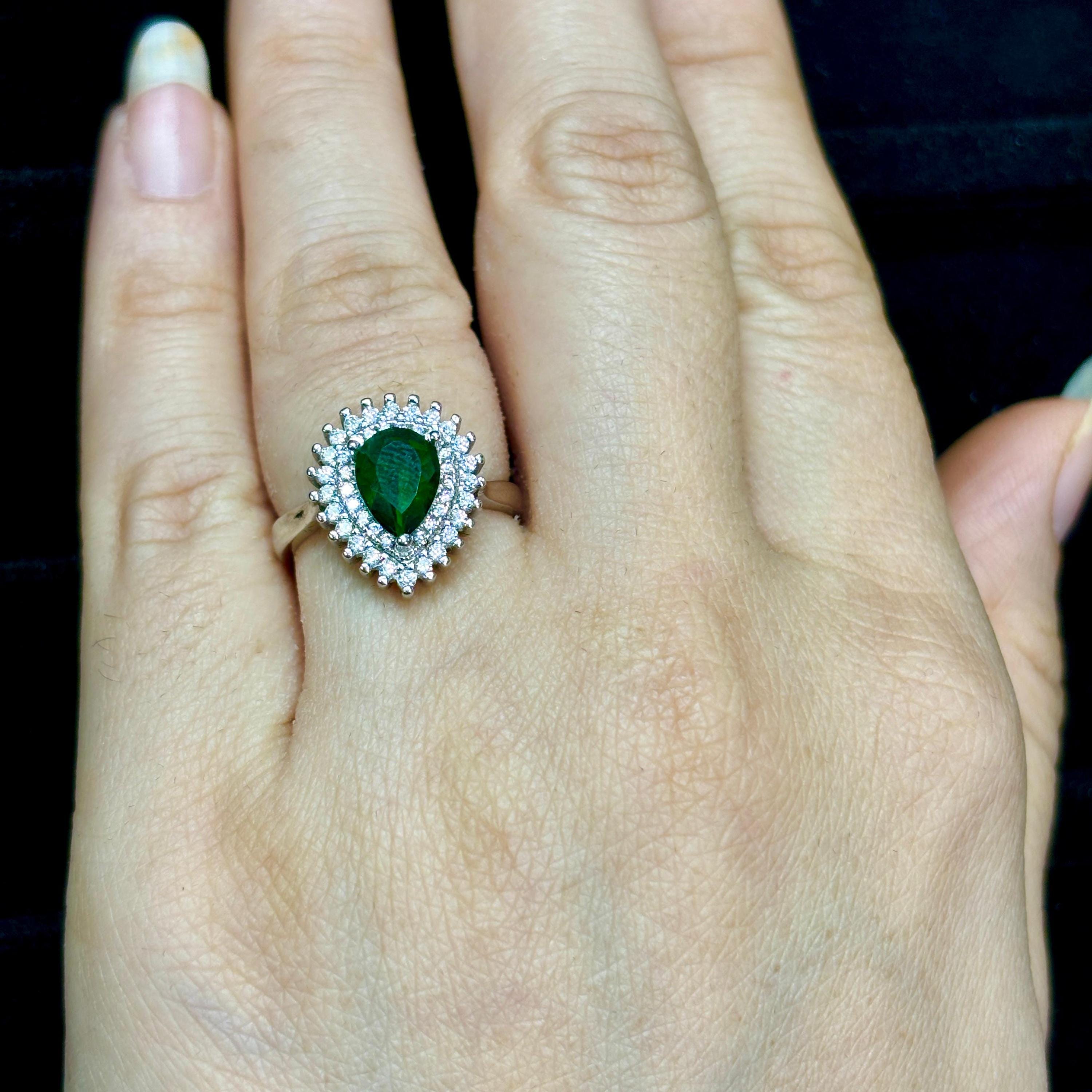Pear Emerald Engagement Ring gift idea