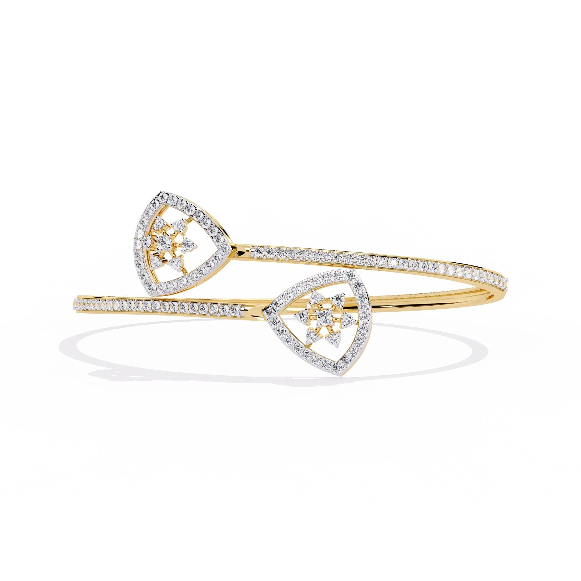 Moissanite Bangle Bracelet For Women Handmade 925 Sterling Silver 7.5 inch Bridal Anniversary Gift Luxury Minimalist Bypass Cuff Bracelet