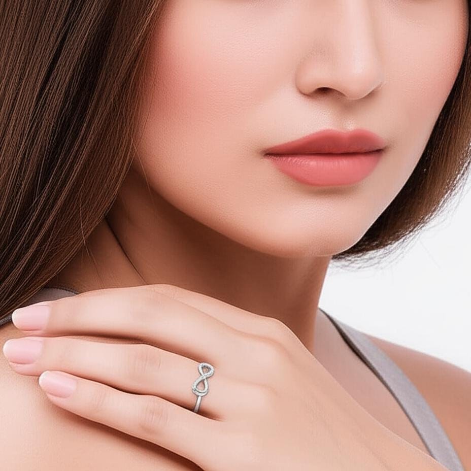Simple Infinity Ring stackable silver ring