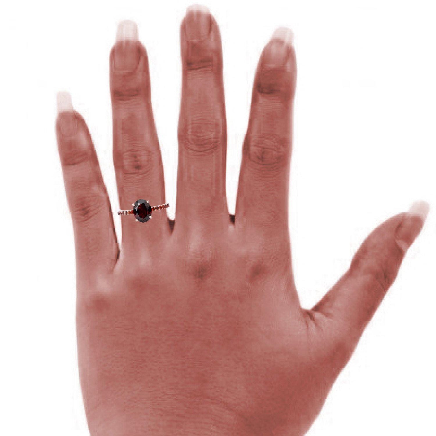 Oval Garnet Engagement Ring With Garnet Accents 925 Sterling Silver Red Garnet Wedding Ring For Women Proposal Halo Classic Solitaire Ring