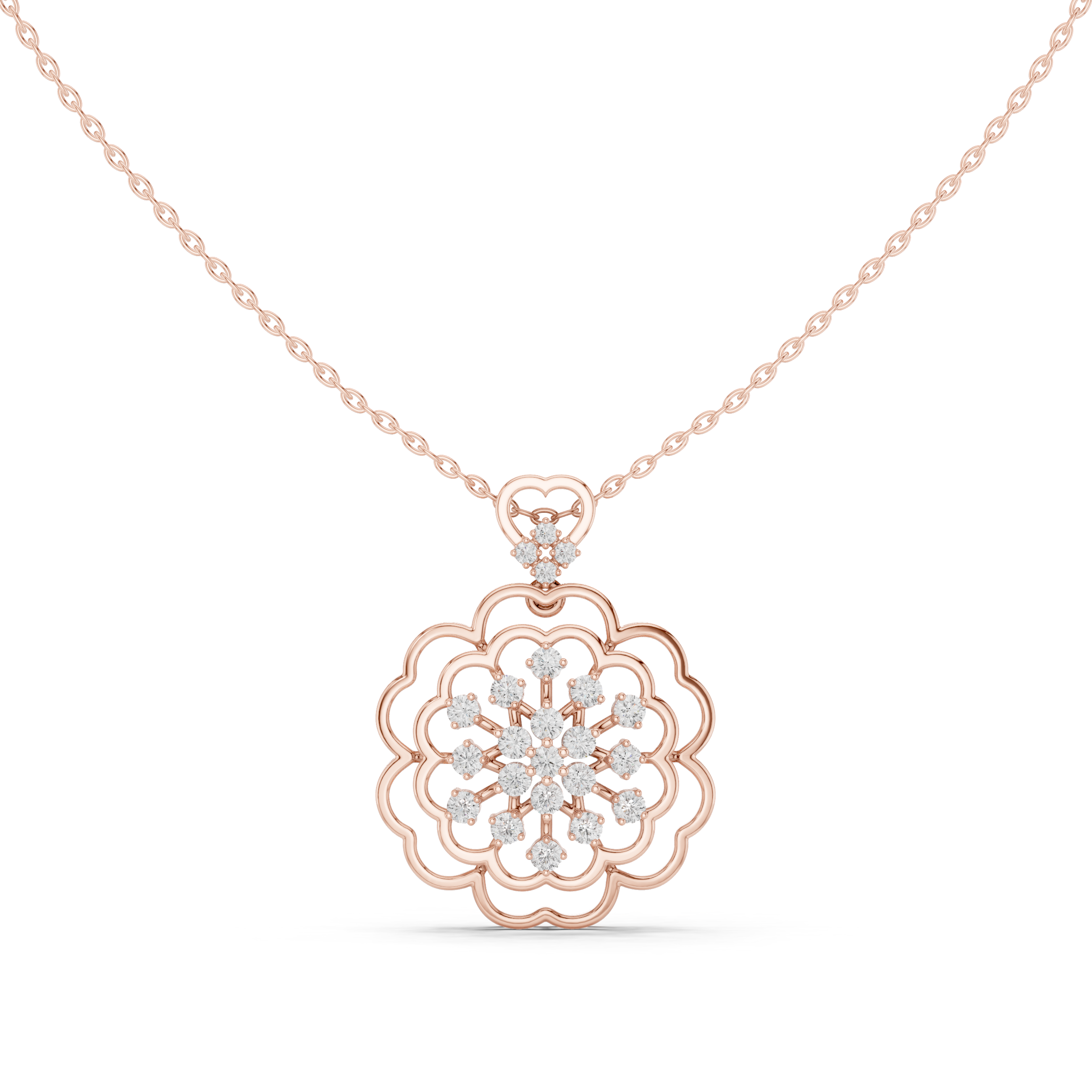 Sterling Silver Moissanite Flower Pendant | Anniversary Gift