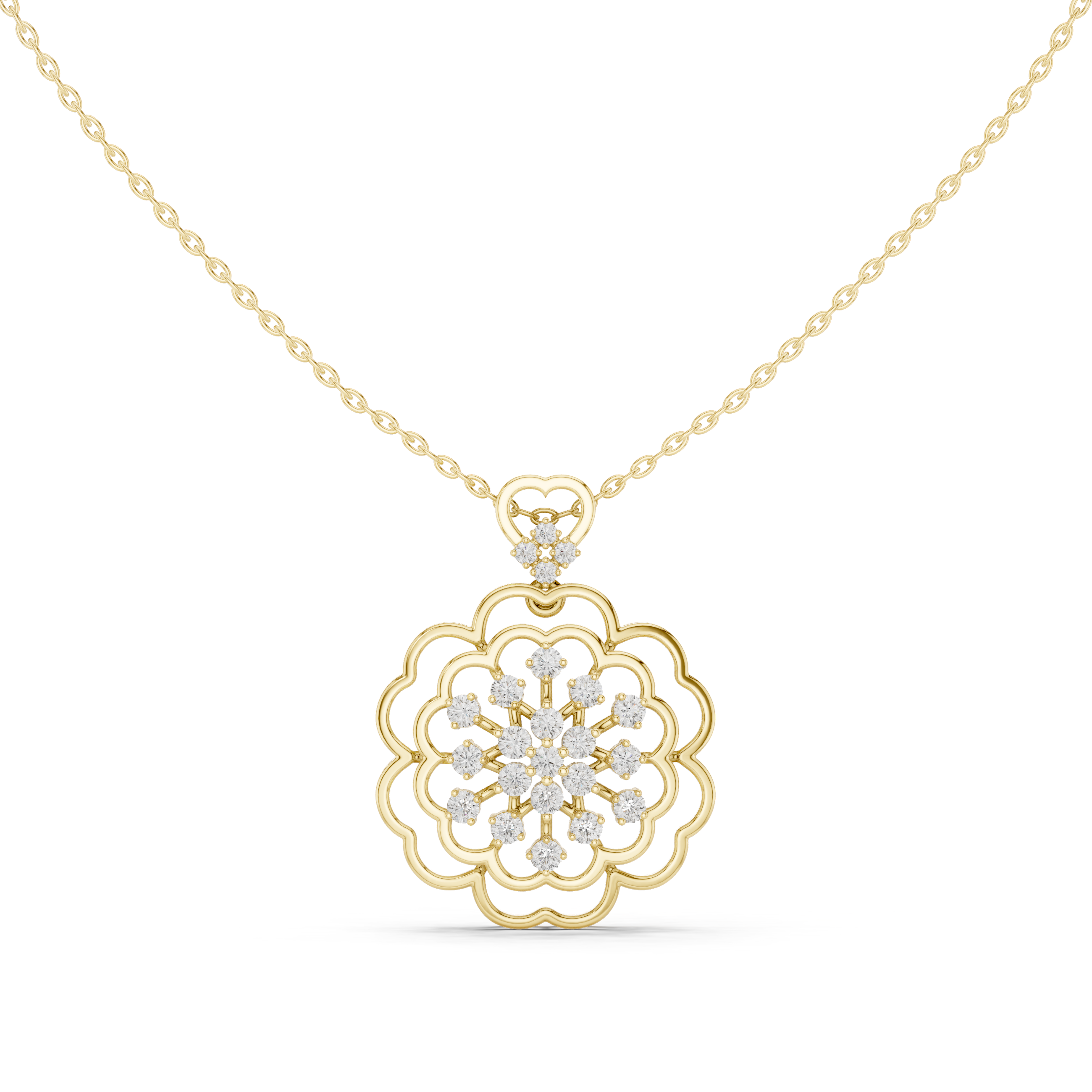 Sterling Silver Moissanite Flower Pendant | Anniversary Gift