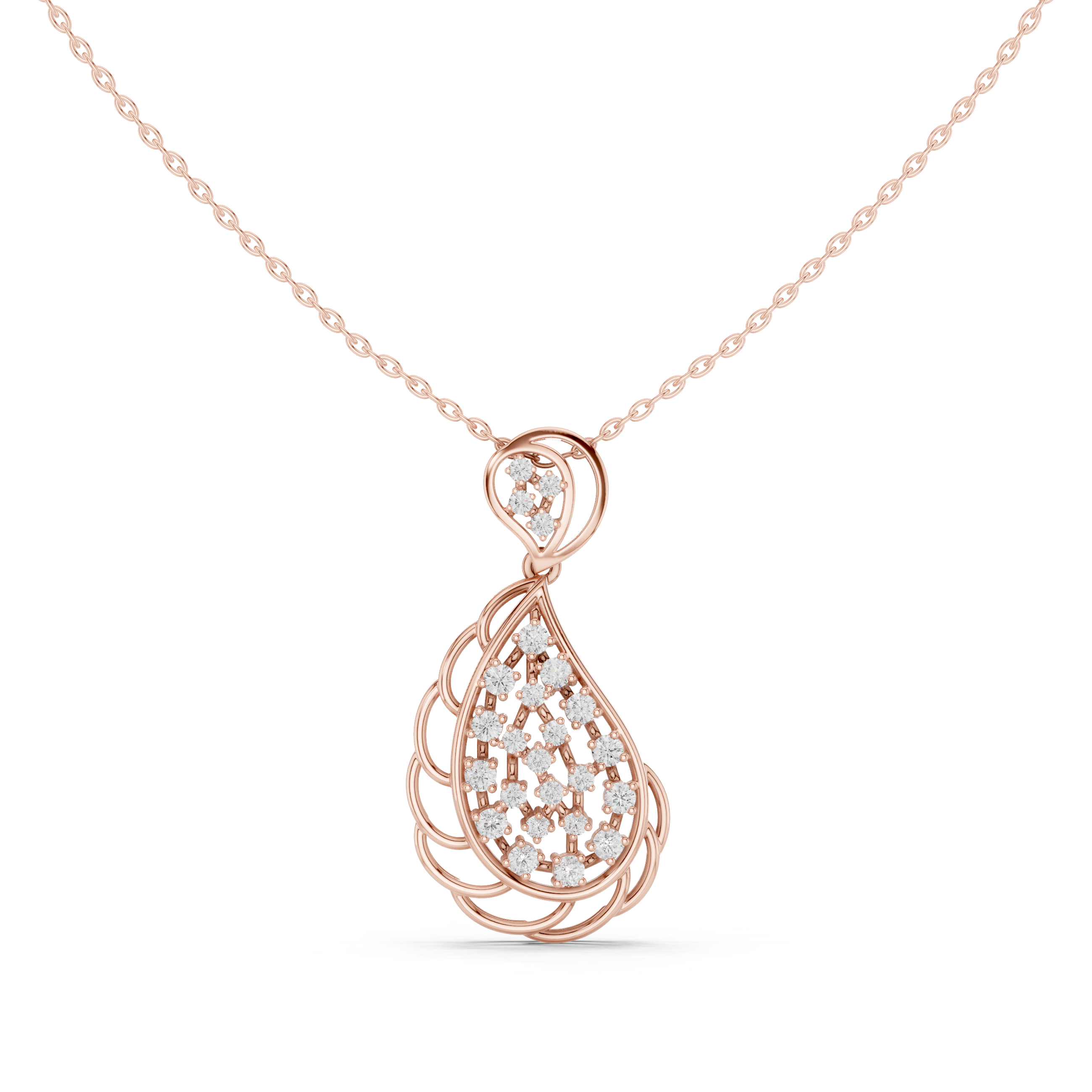 Moissanite Teardrop Necklace | Gold Plated Sterling Silver Pear Pendant