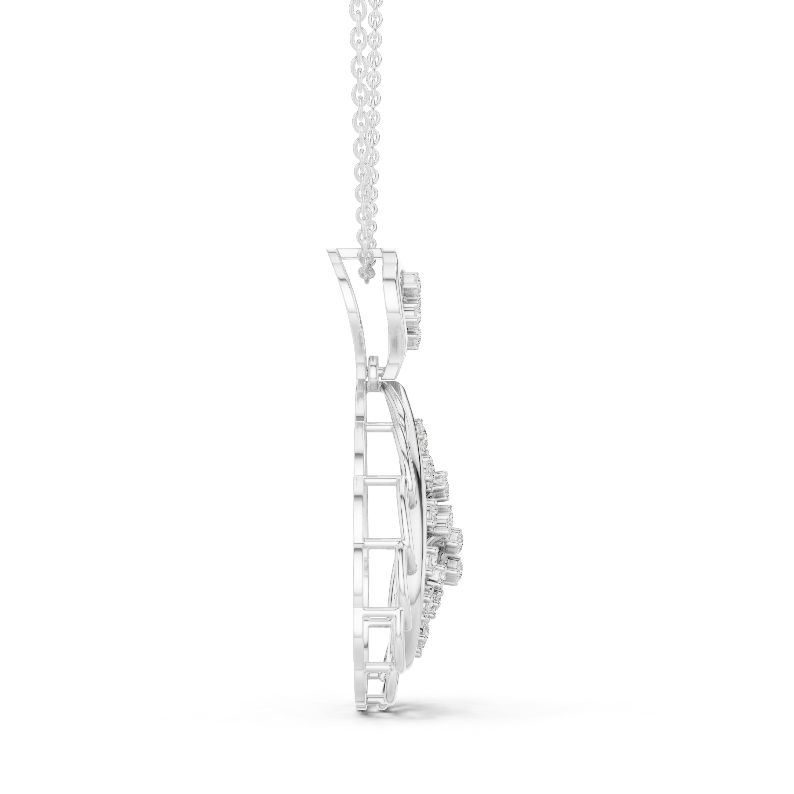 Moissanite Teardrop Necklace | Gold Plated Sterling Silver Pear Pendant