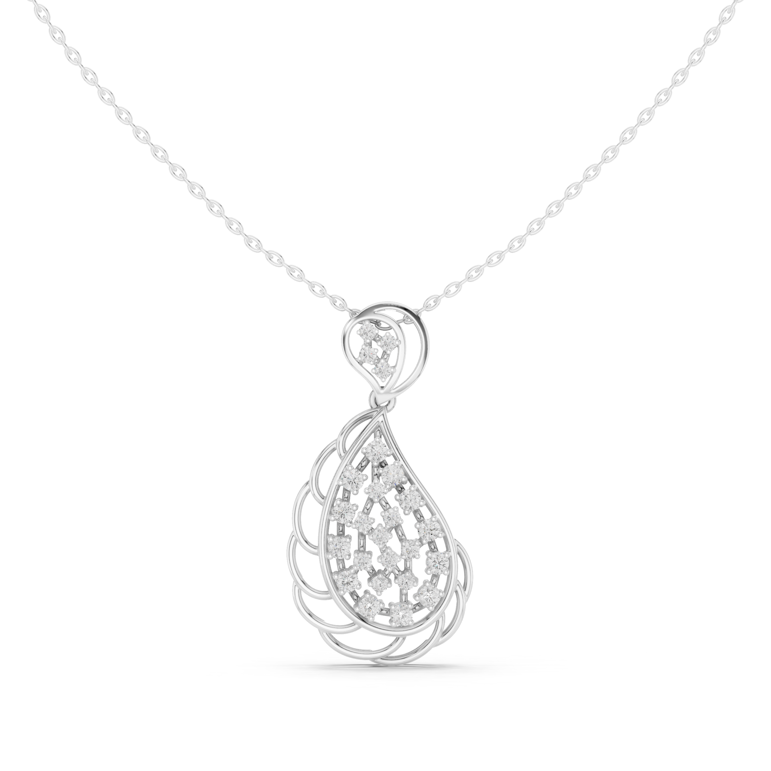 Moissanite Teardrop Necklace | Gold Plated Sterling Silver Pear Pendant