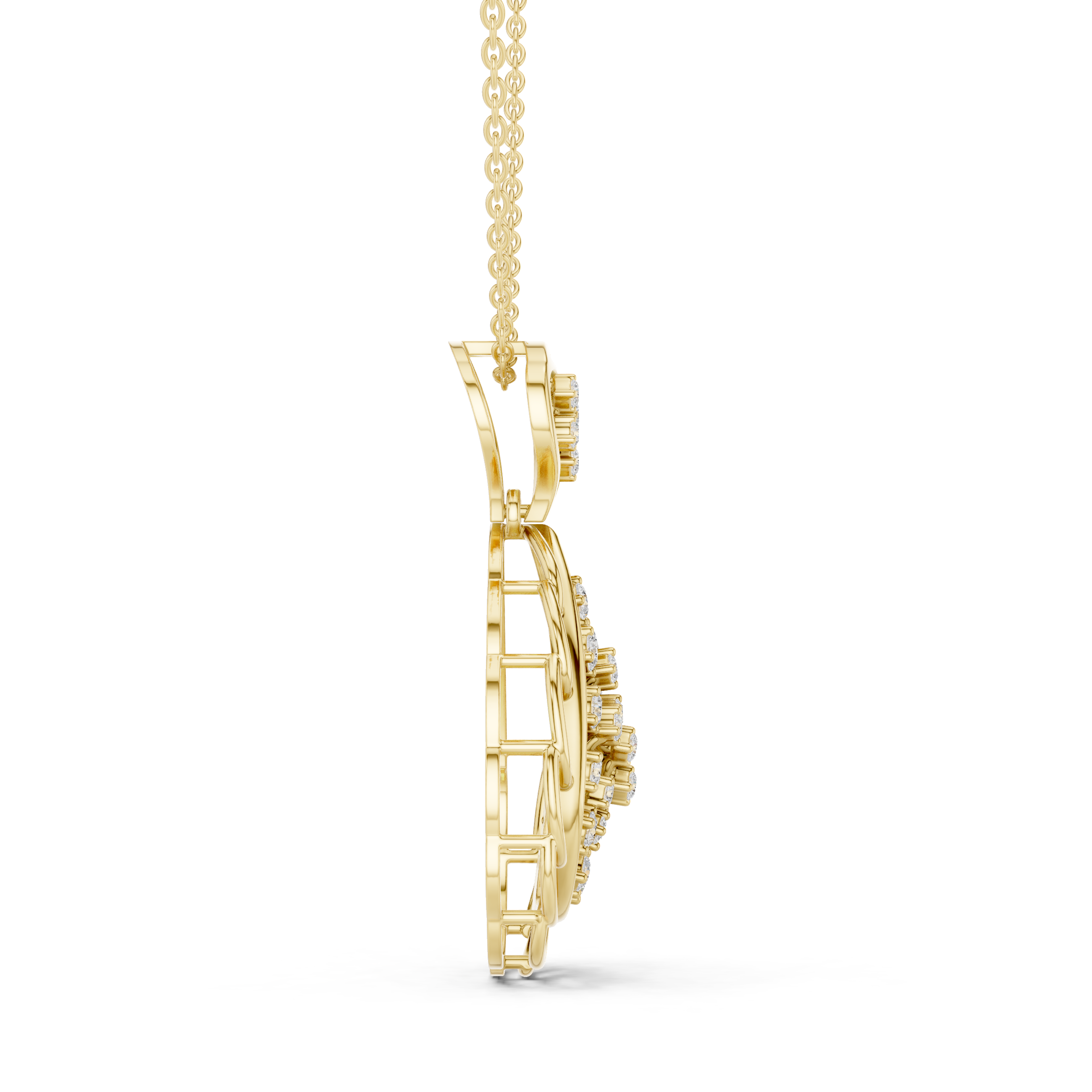 Moissanite Teardrop Necklace | Gold Plated Sterling Silver Pear Pendant