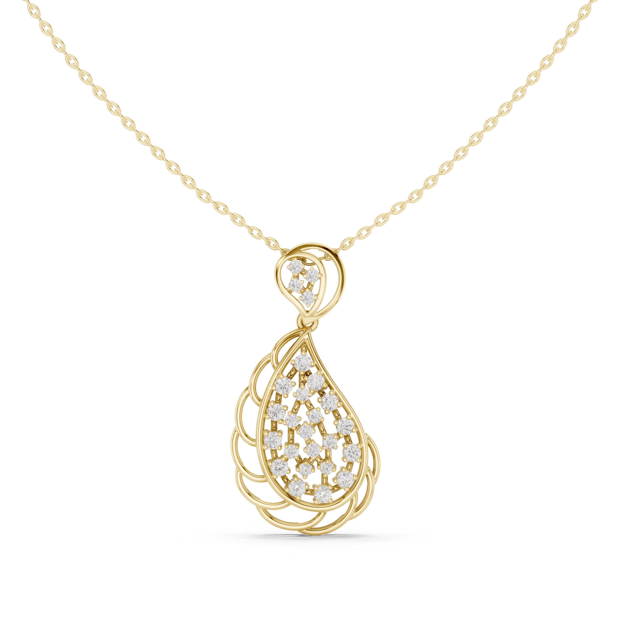 Moissanite Teardrop Necklace | Gold Plated Sterling Silver Pear Pendant