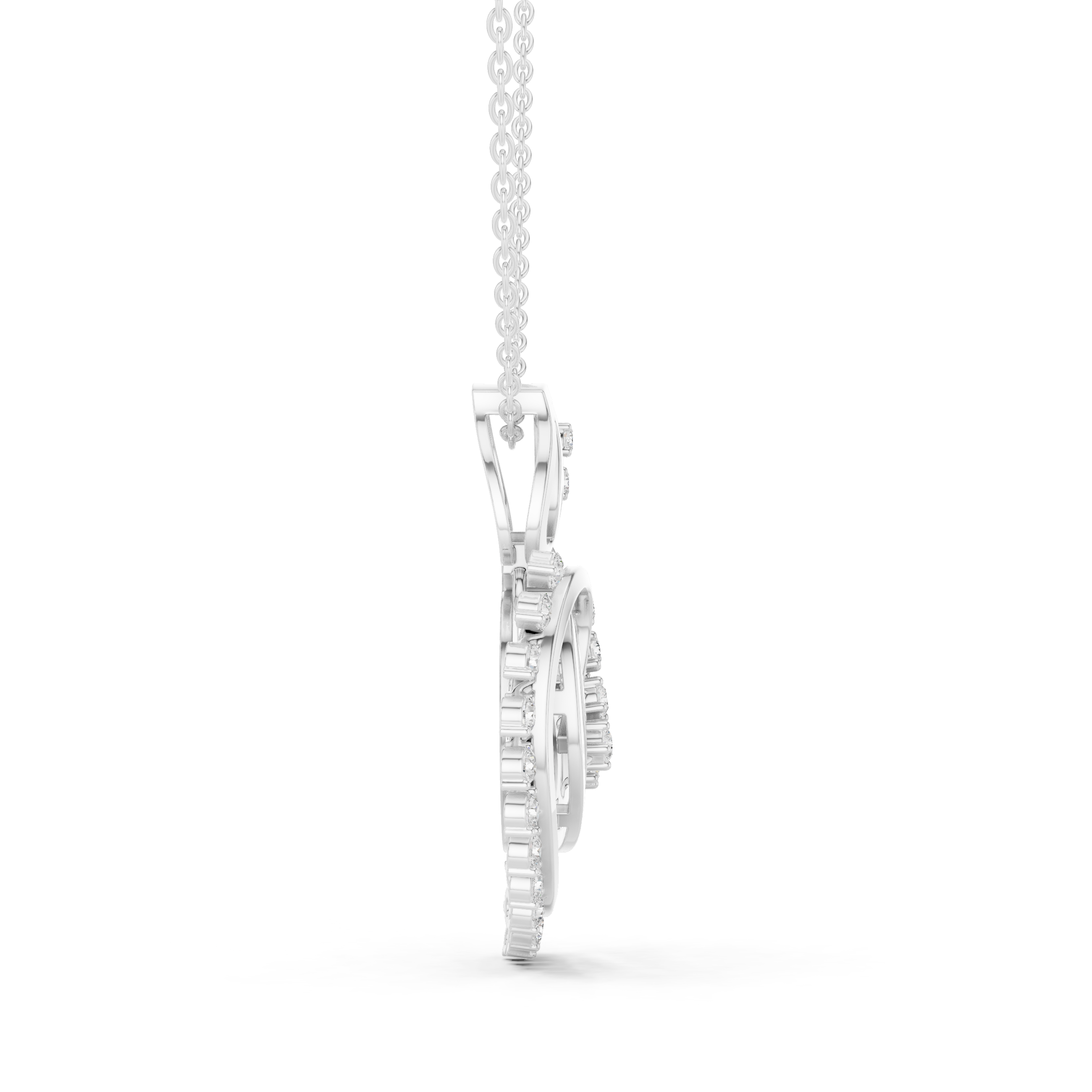 Sterling Silver Moissanite Double Heart Necklace | Rose Gold Romantic Pendant | Anniversary Gift for Her