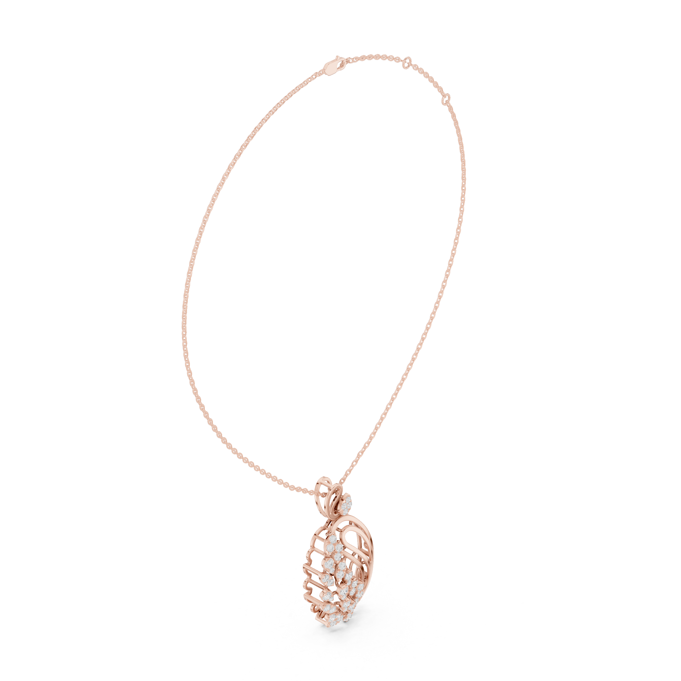 Sterling Silver Moissanite Necklace, Leaf Cluster Pendant, Handmade Jewelry