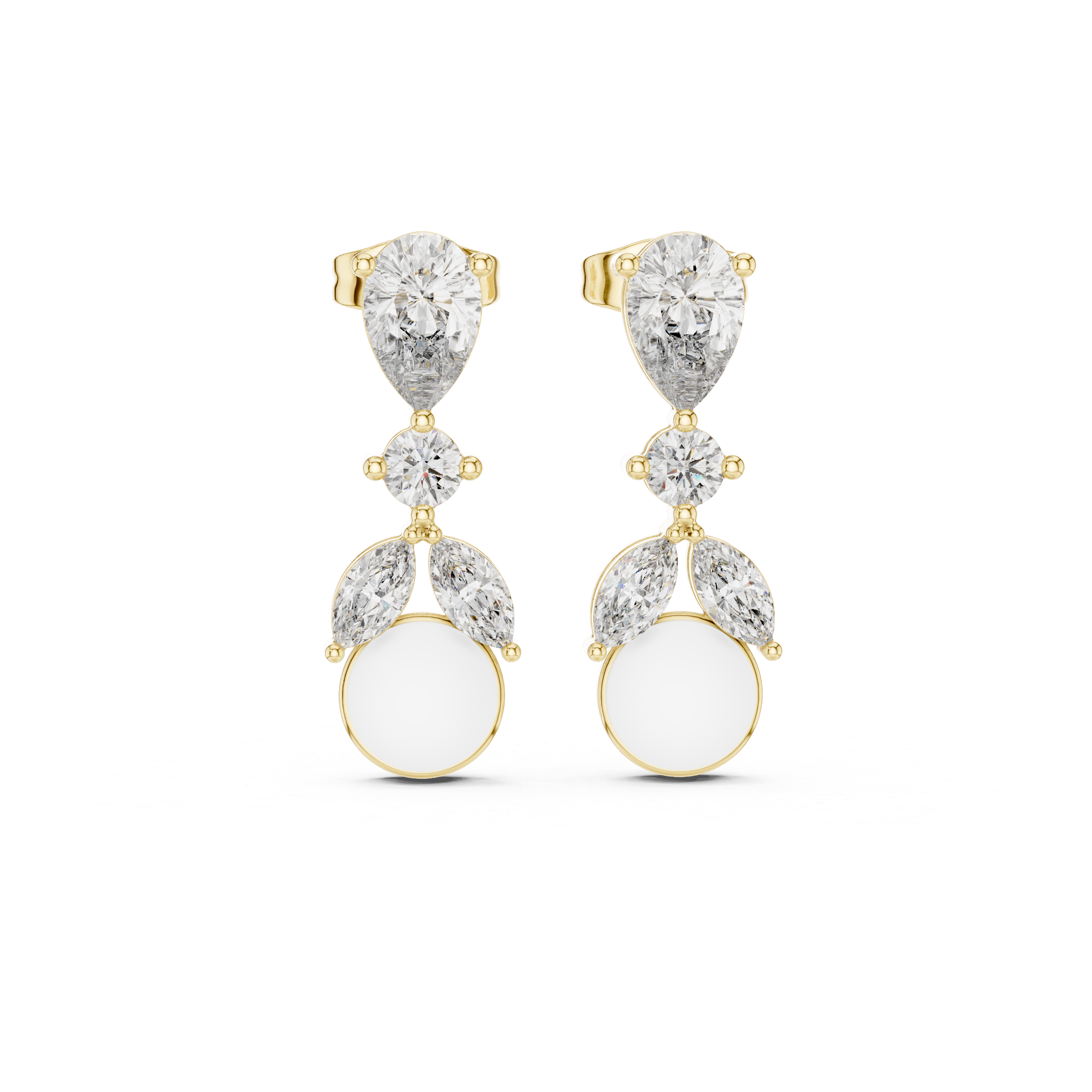 Marquise Cut Moissanite Drop Earrings, 925 Sterling Silver, Art Deco Statement