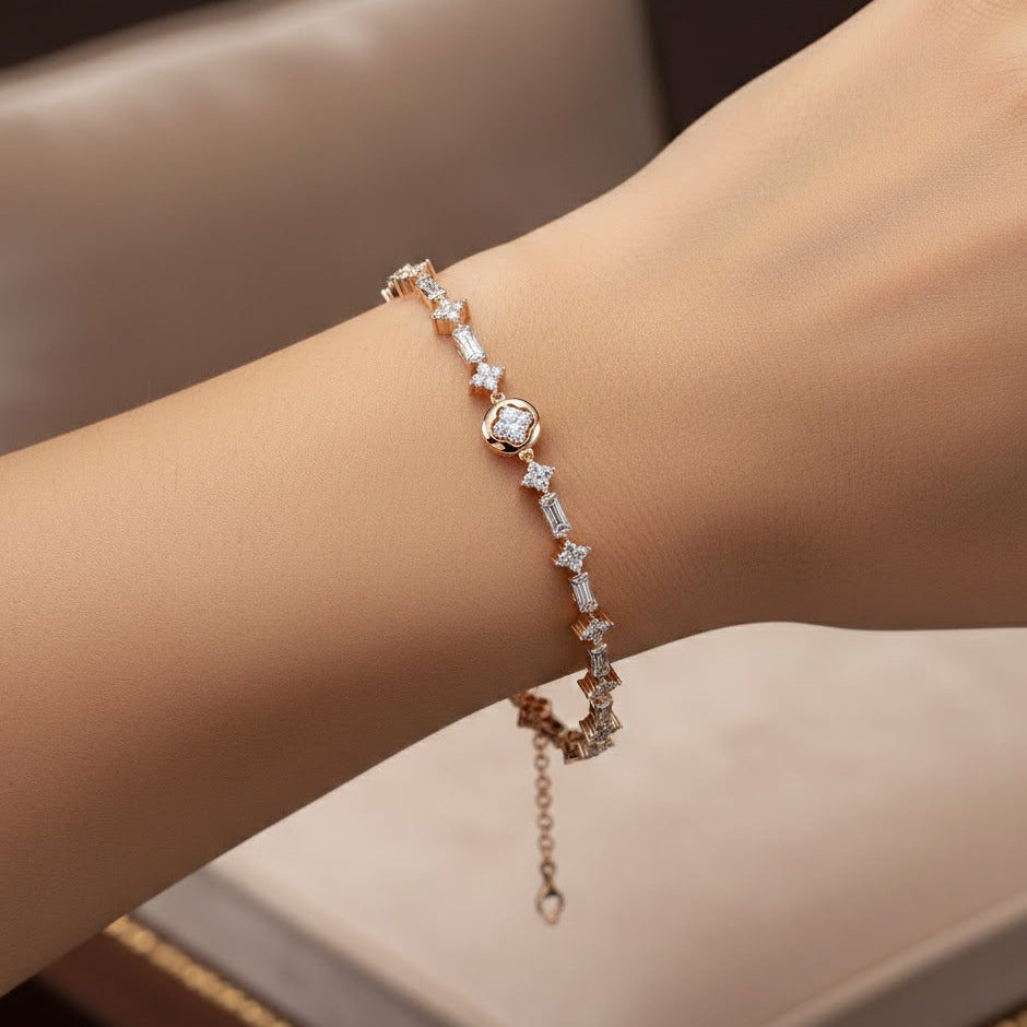 Handmade Moissanite Bangle: 925 Sterling Silver, Minimalist Cuff