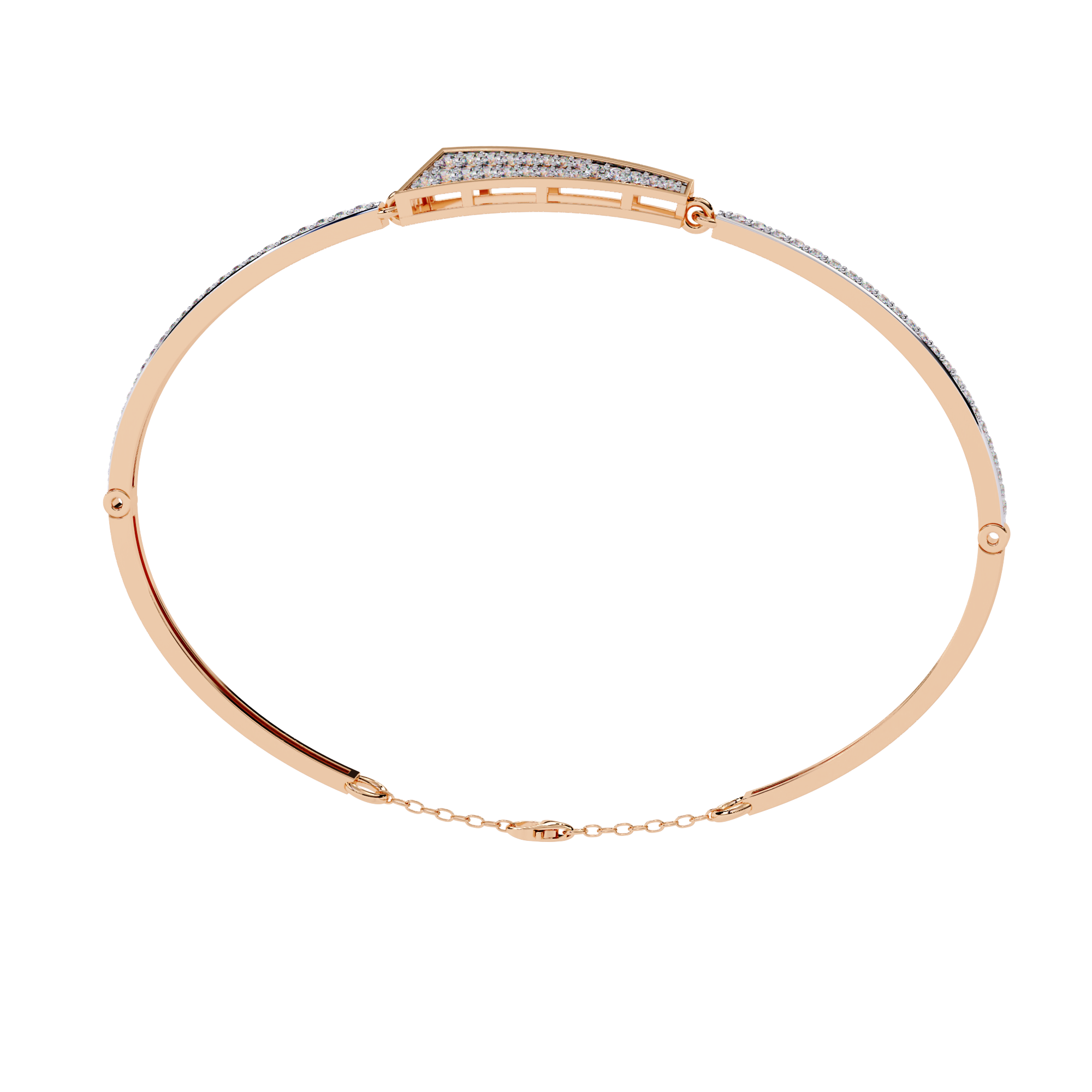 Handmade Moissanite Bangle Bracelet, 925 Sterling Silver Cuff