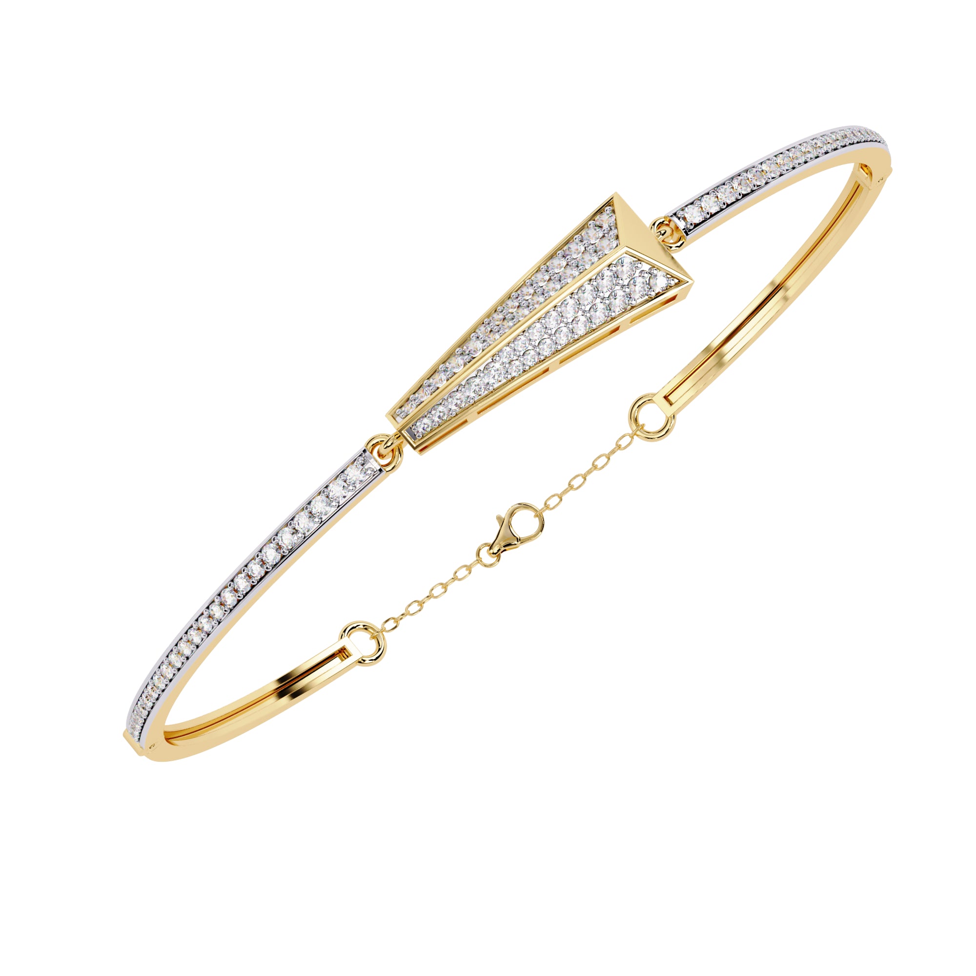 Handmade Moissanite Bangle Bracelet, 925 Sterling Silver Cuff
