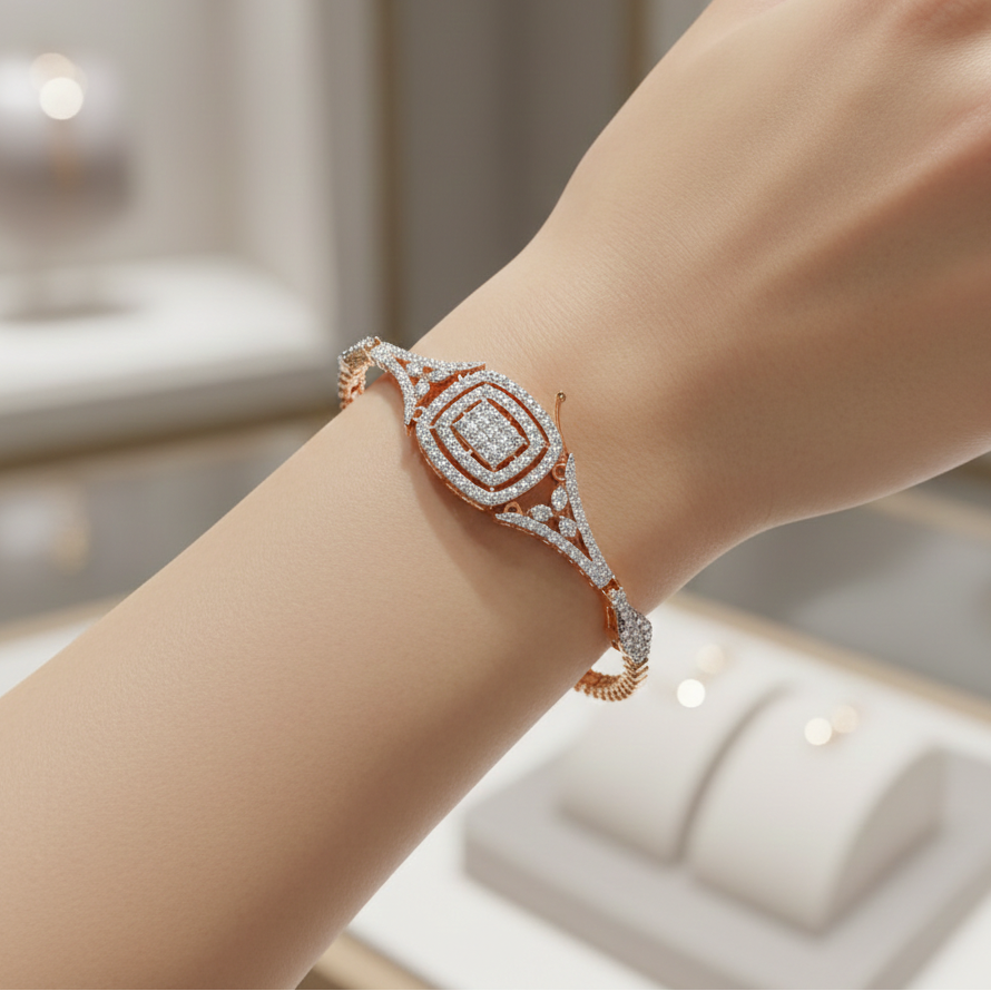 Moissanite Cuff Bracelet, Sterling Silver, Handmade Bridal Jewelry