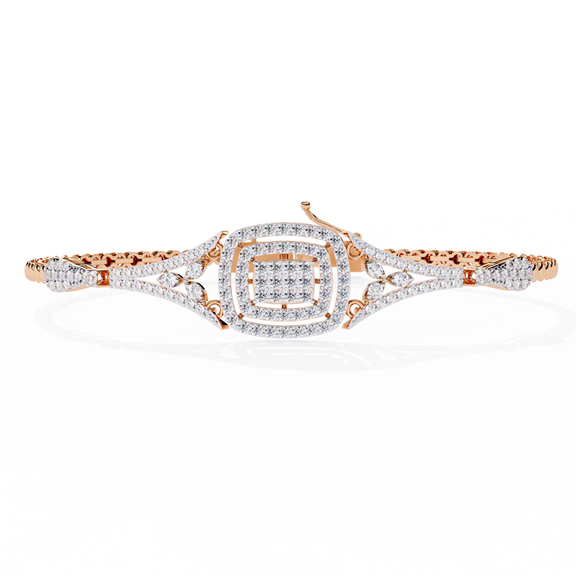 Moissanite Cuff Bracelet, Sterling Silver, Handmade Bridal Jewelry