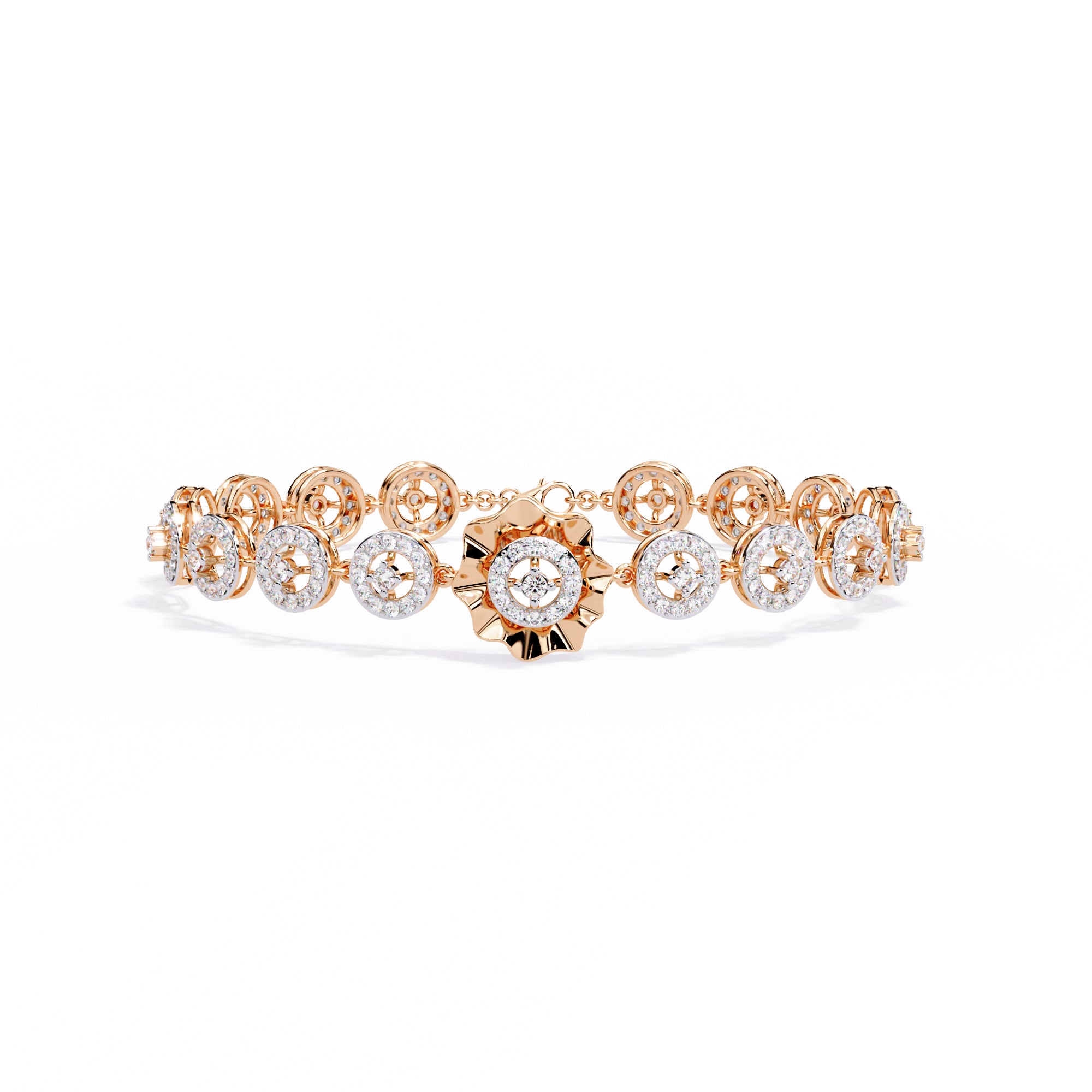 Handmade Moissanite Flower Bangle, 925 Sterling Silver Bridal Bracelet