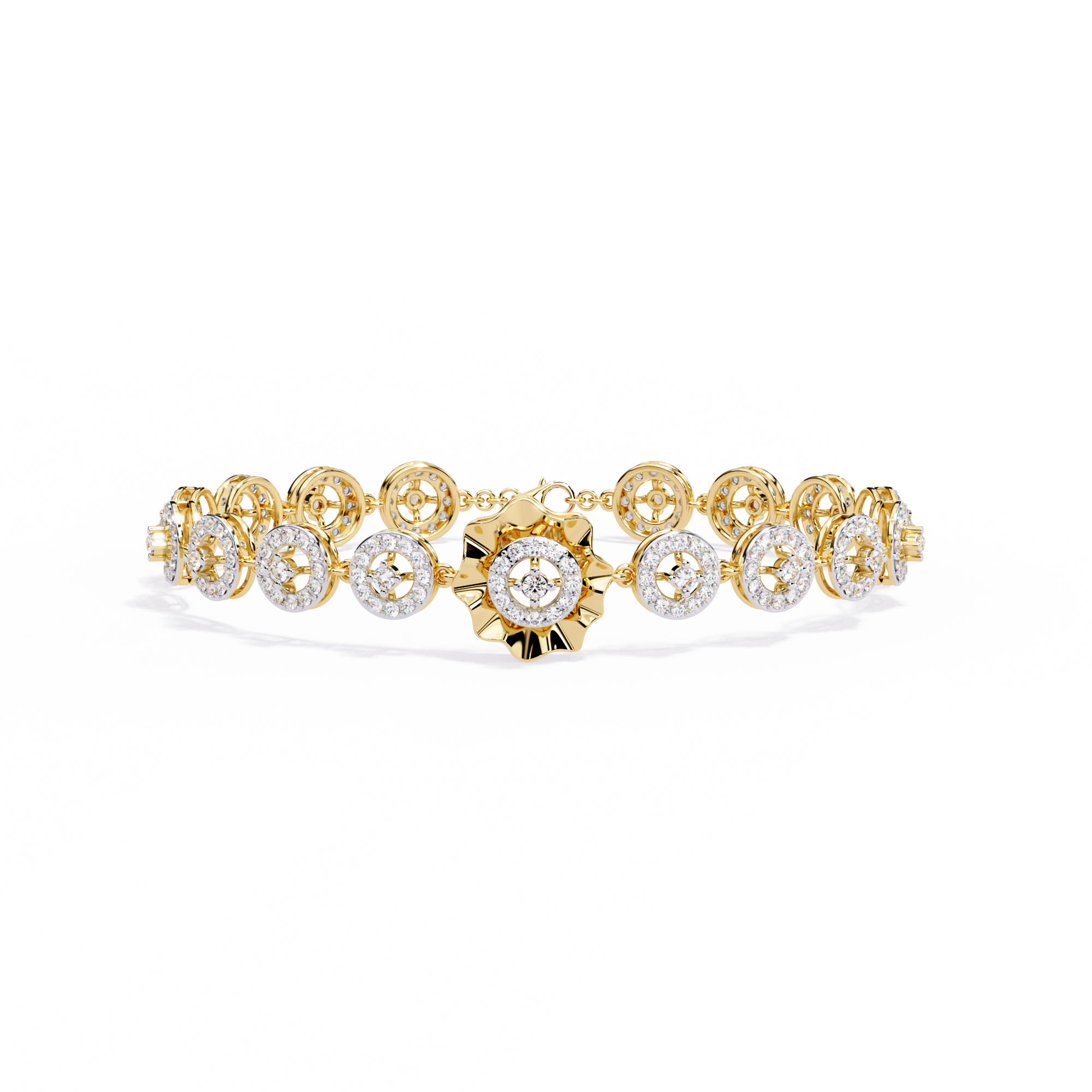 Handmade Moissanite Flower Bangle, 925 Sterling Silver Bridal Bracelet