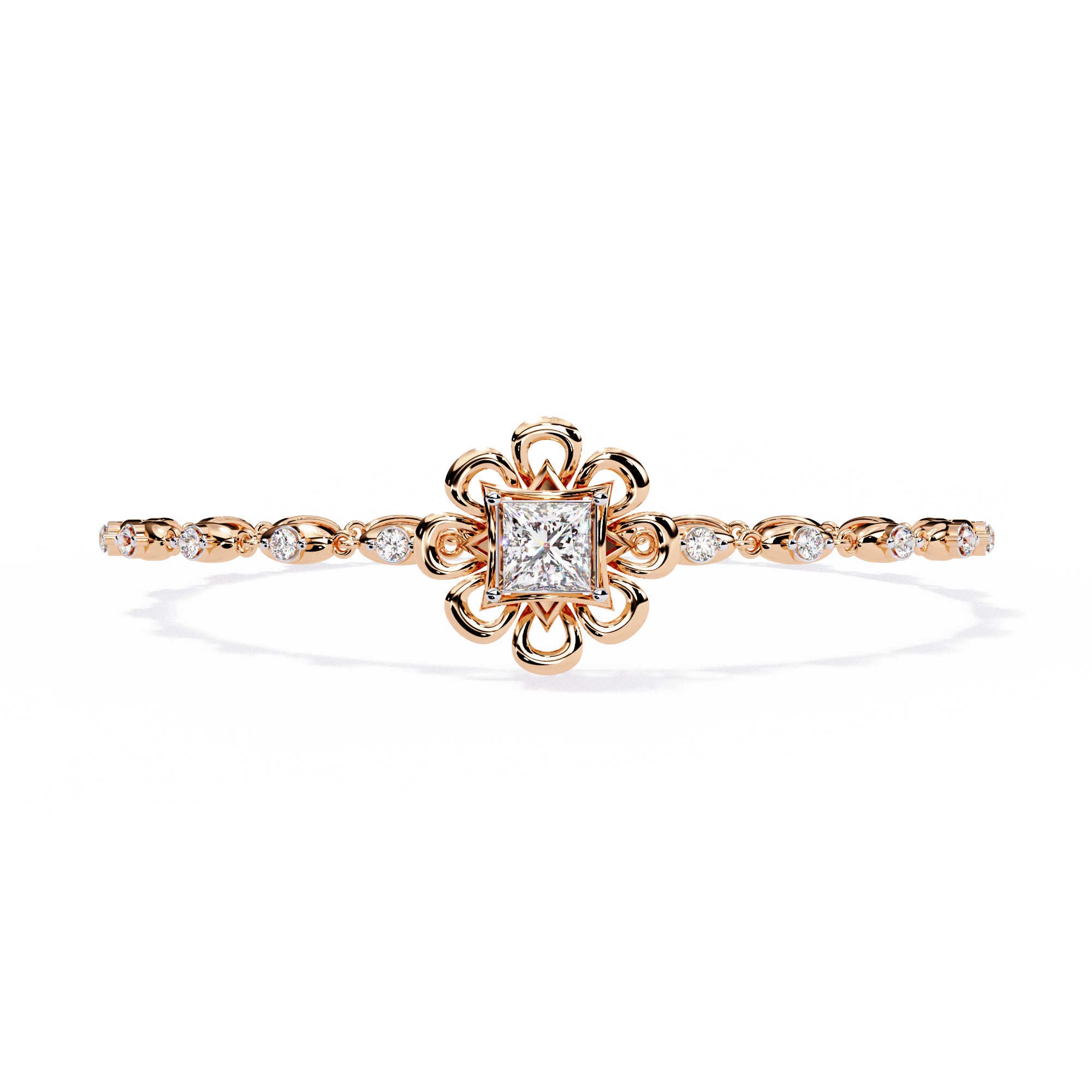 Moissanite Bangle Bracelet, 925 Sterling Silver Cuff - Handmade Jewelry