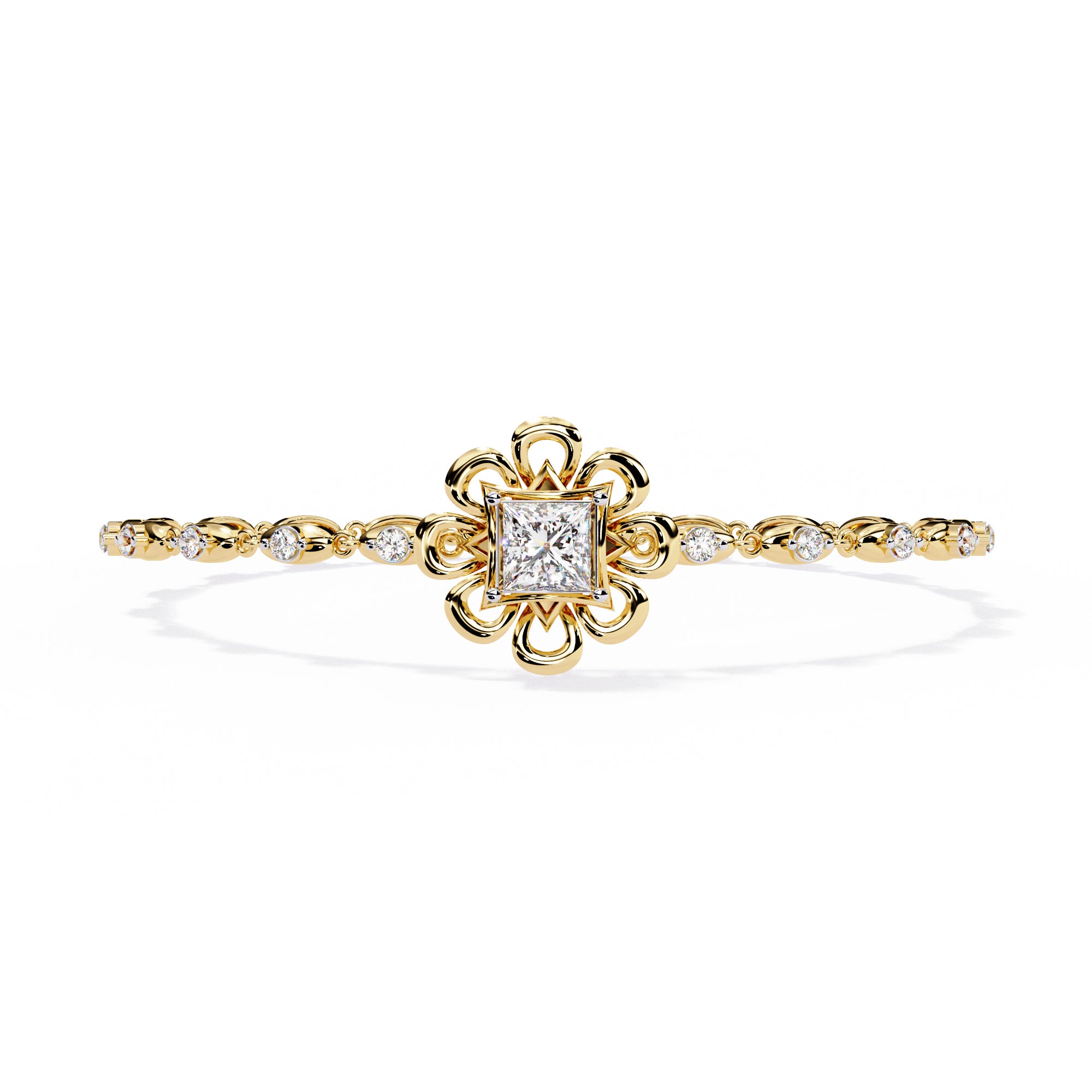 Moissanite Bangle Bracelet, 925 Sterling Silver Cuff - Handmade Jewelry