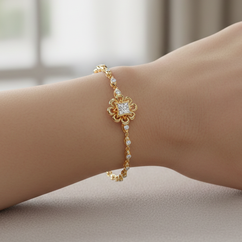 Moissanite Bangle Bracelet, 925 Sterling Silver Cuff - Handmade Jewelry