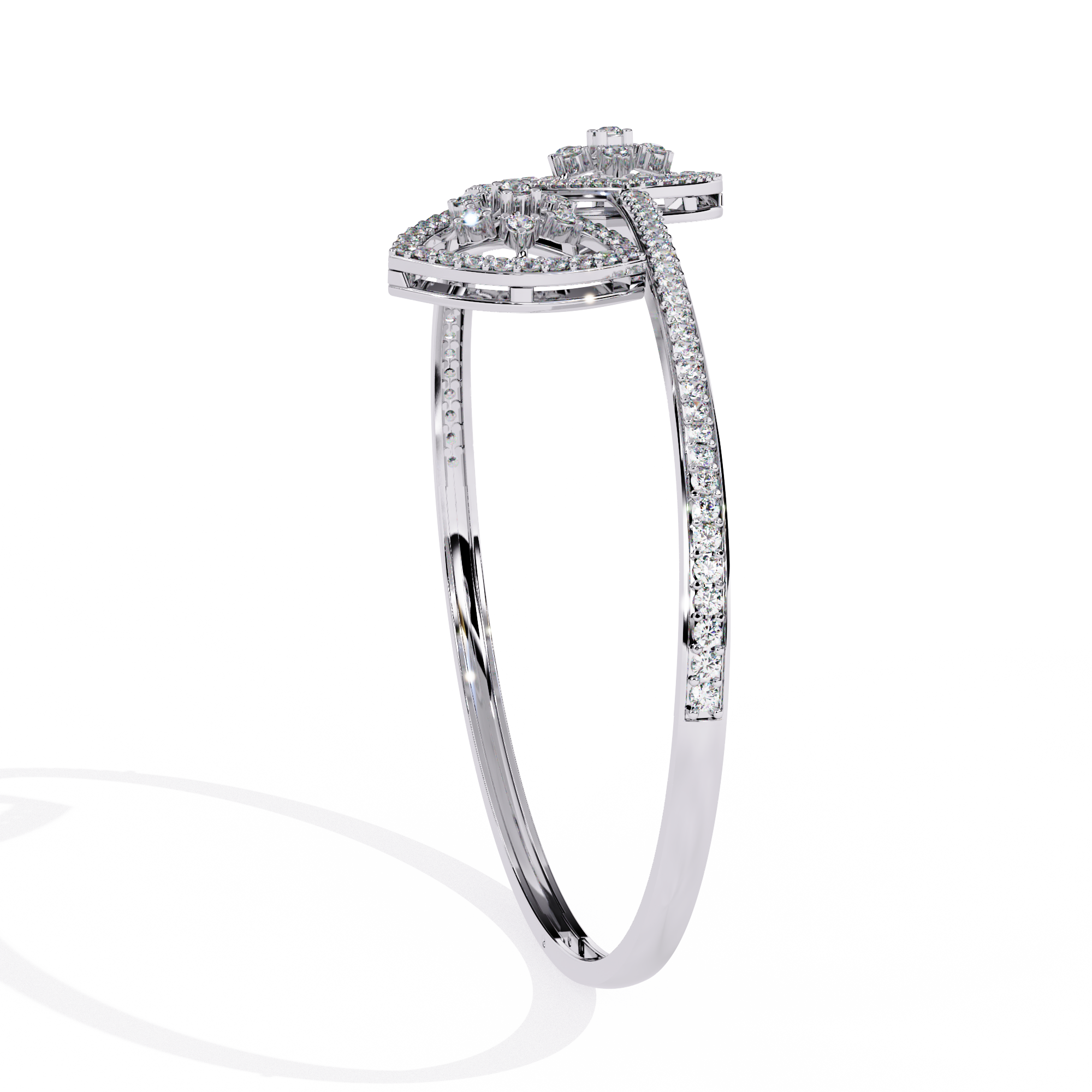 Handmade Moissanite Bangle Bracelet, 925 Sterling Silver Cuff