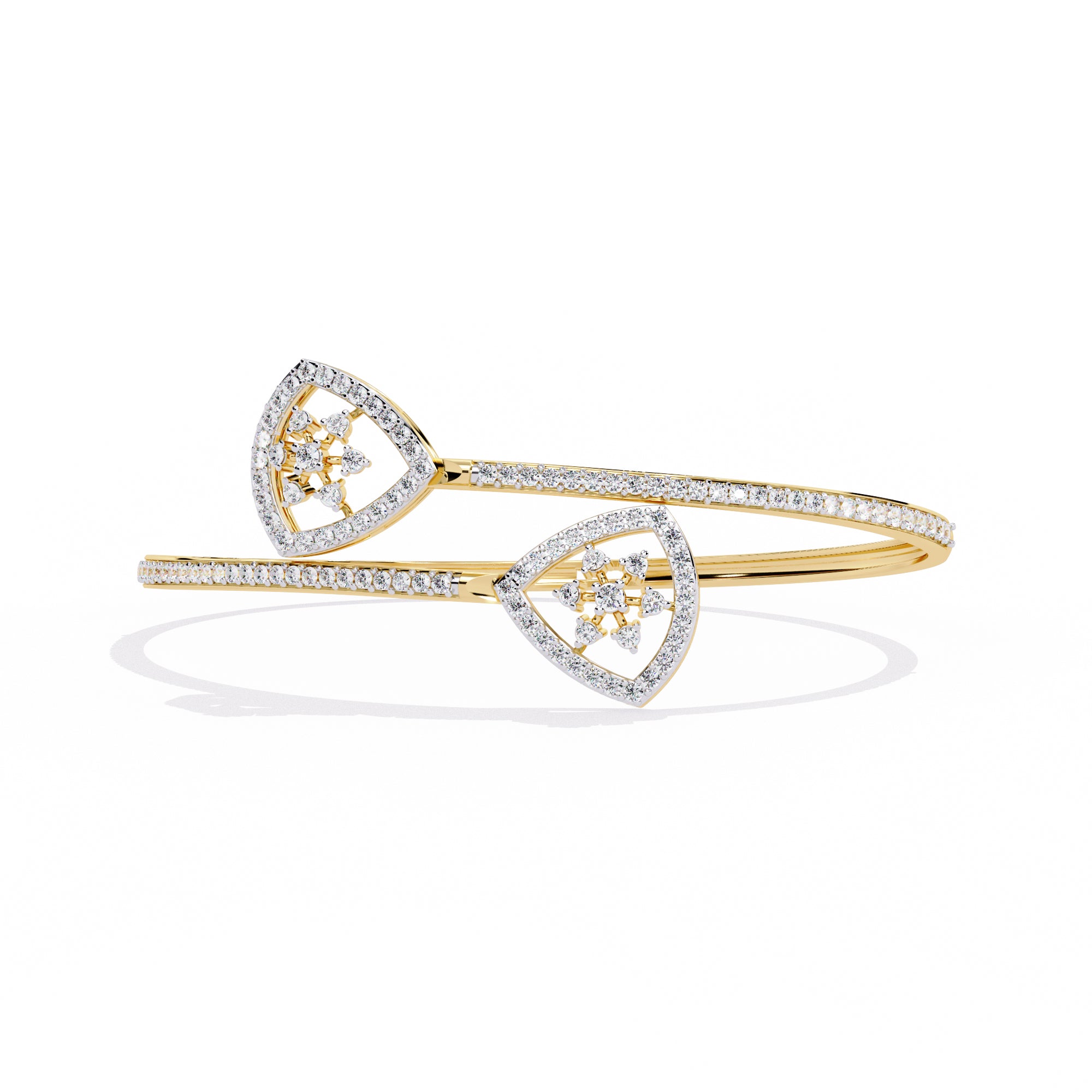 Handmade Moissanite Bangle Bracelet, 925 Sterling Silver Cuff