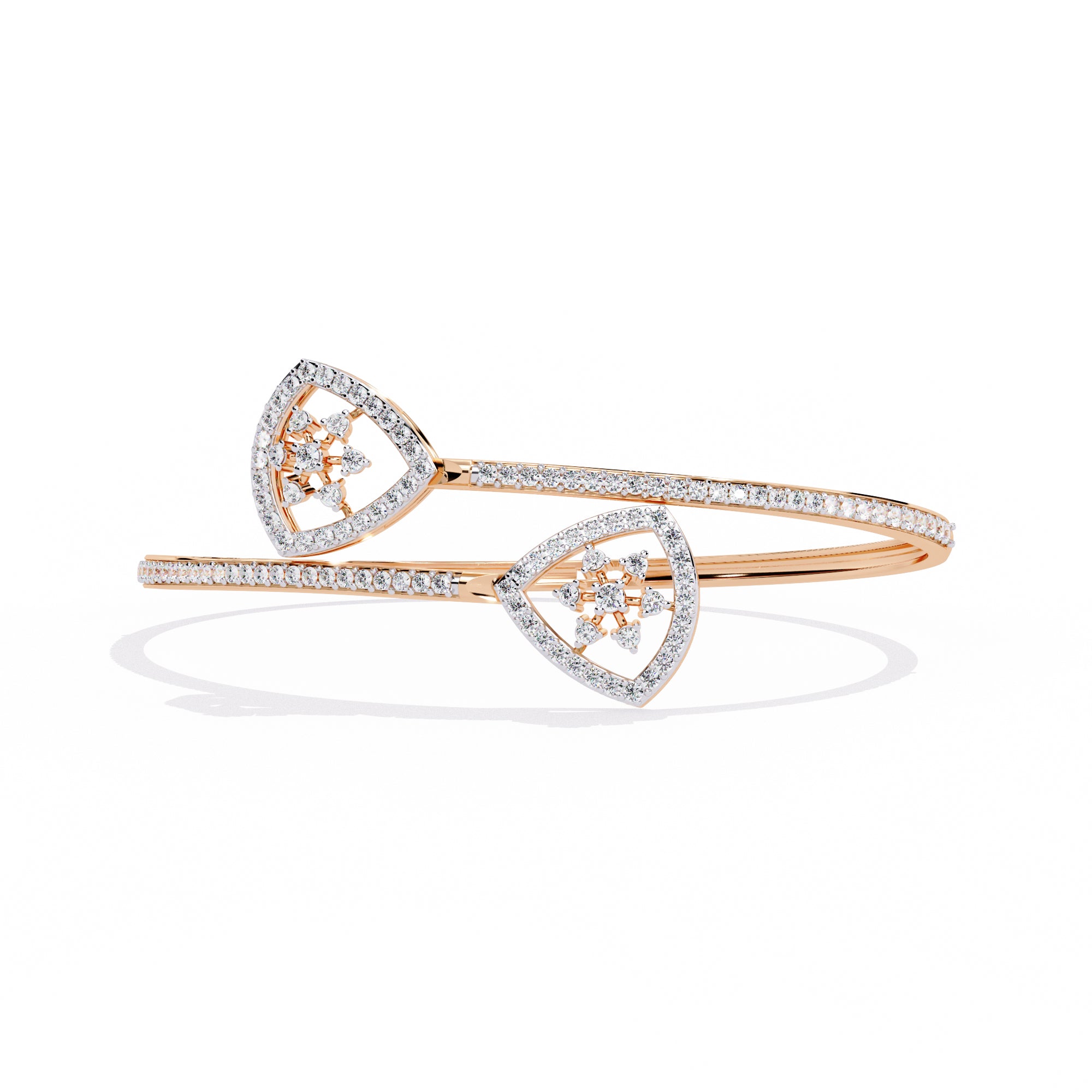Handmade Moissanite Bangle Bracelet, 925 Sterling Silver Cuff