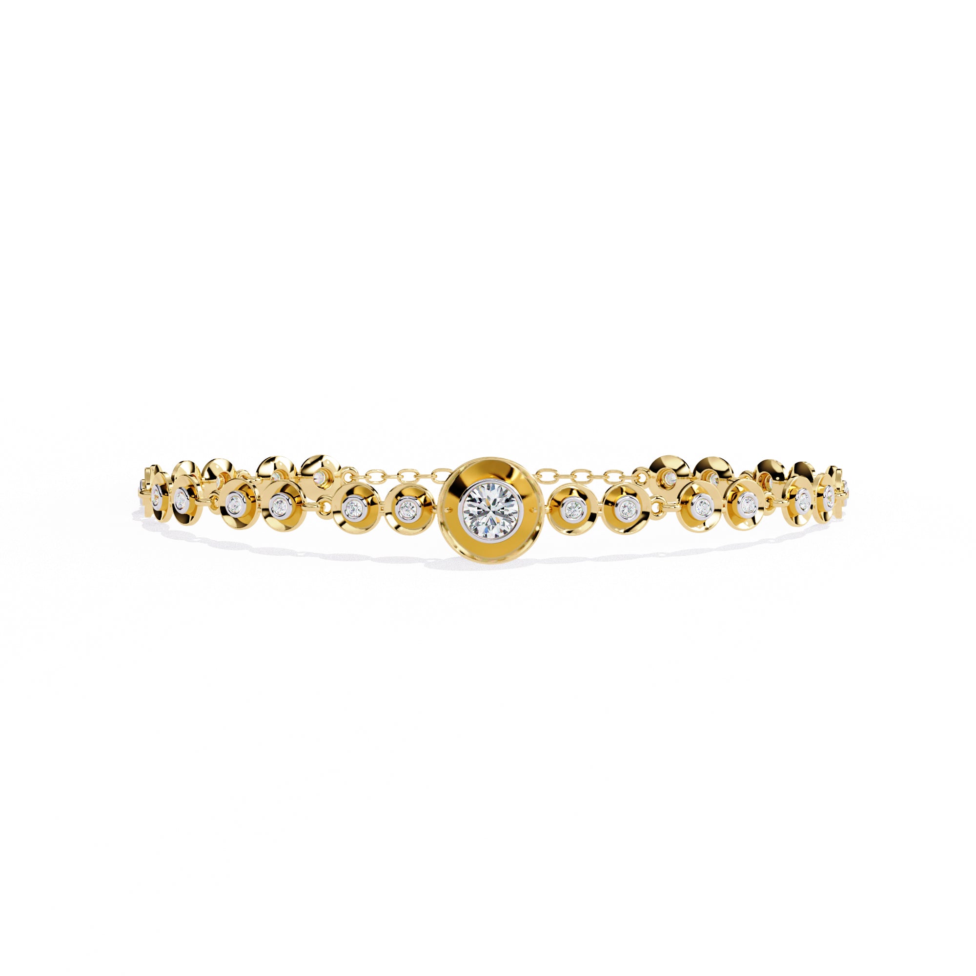 Handmade Moissanite Sterling Silver Bracelet, Dainty Bridal Chain