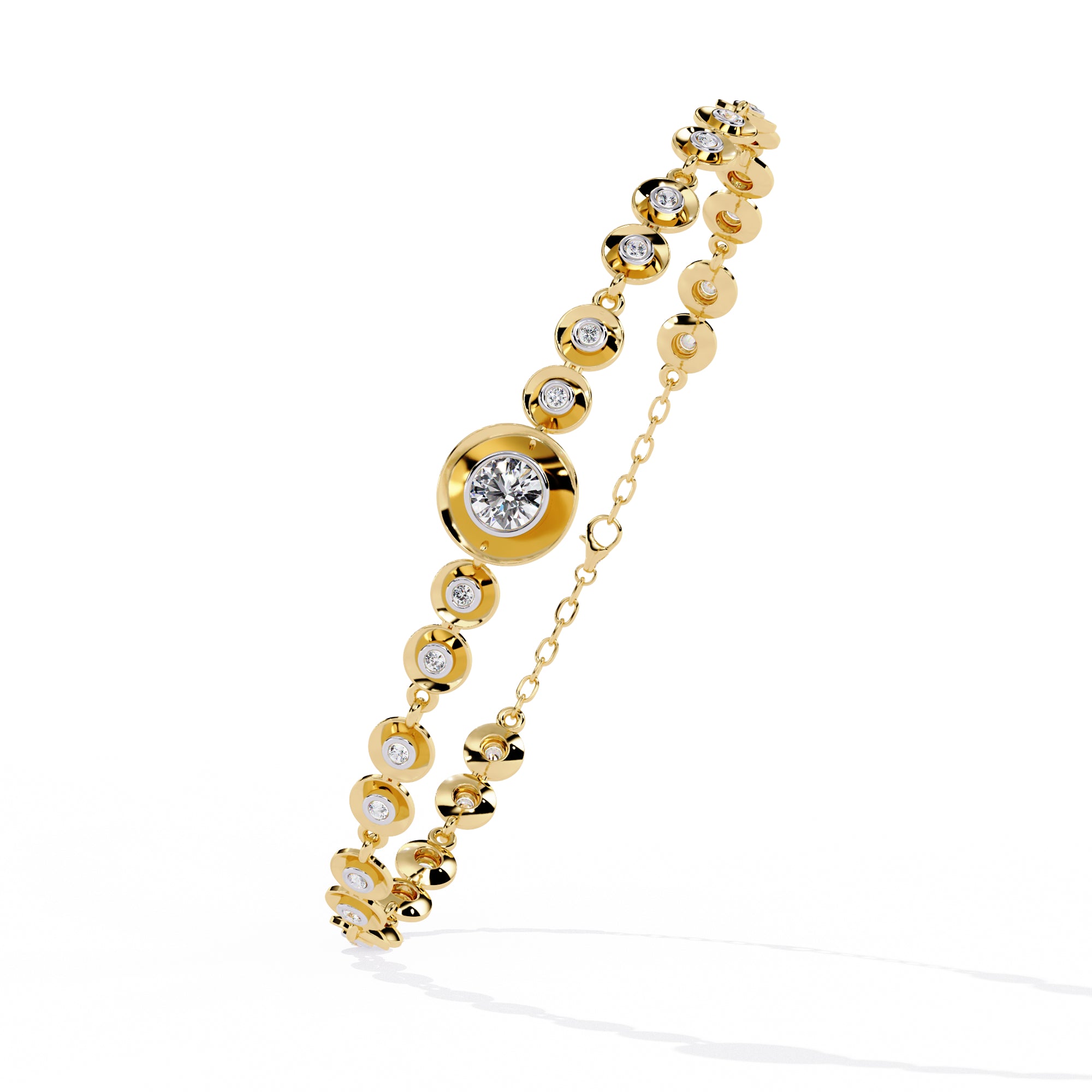 Handmade Moissanite Sterling Silver Bracelet, Dainty Bridal Chain
